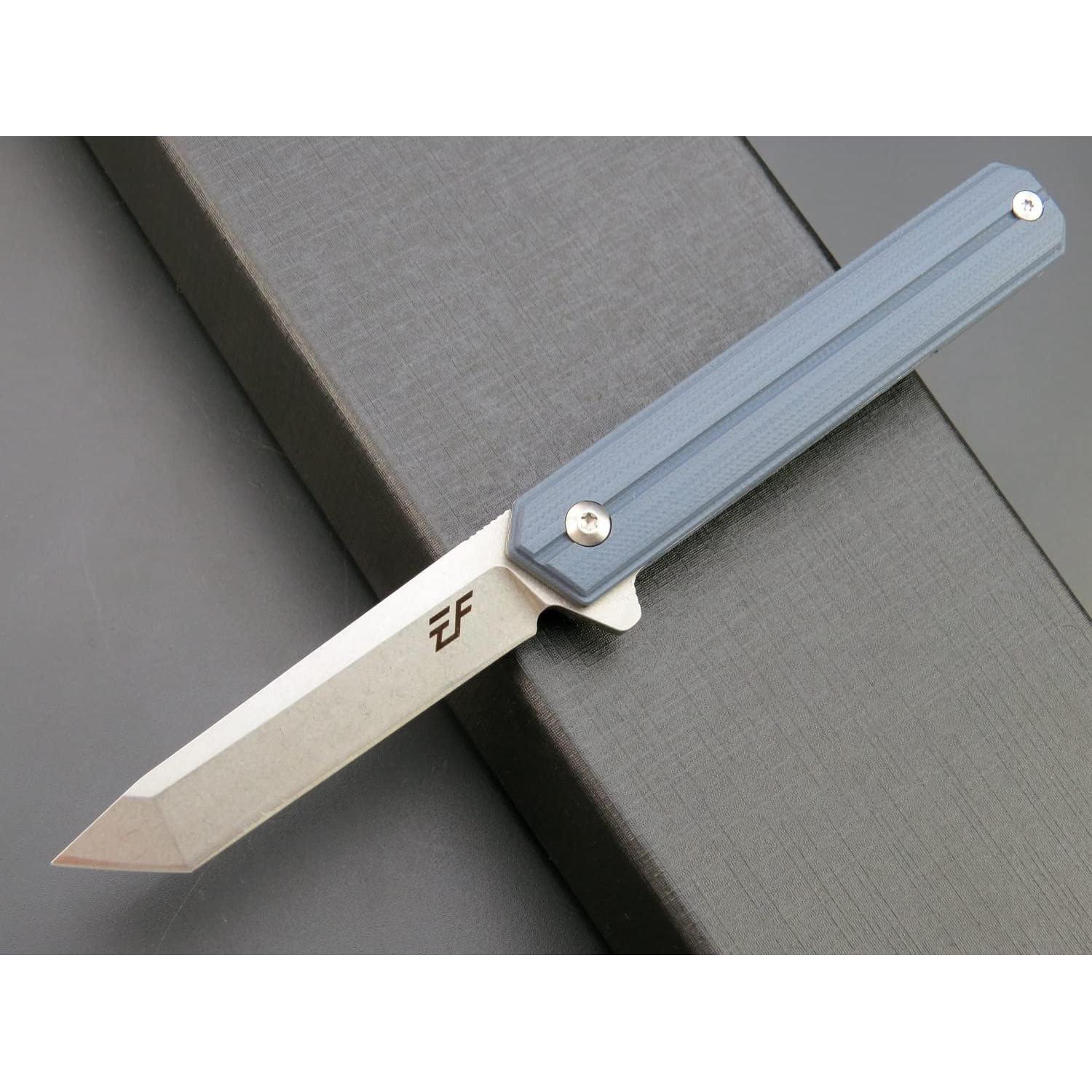Cuchillo Plegable Eafengrow EF65 D2 Mango G10 18 cm Gris Azul