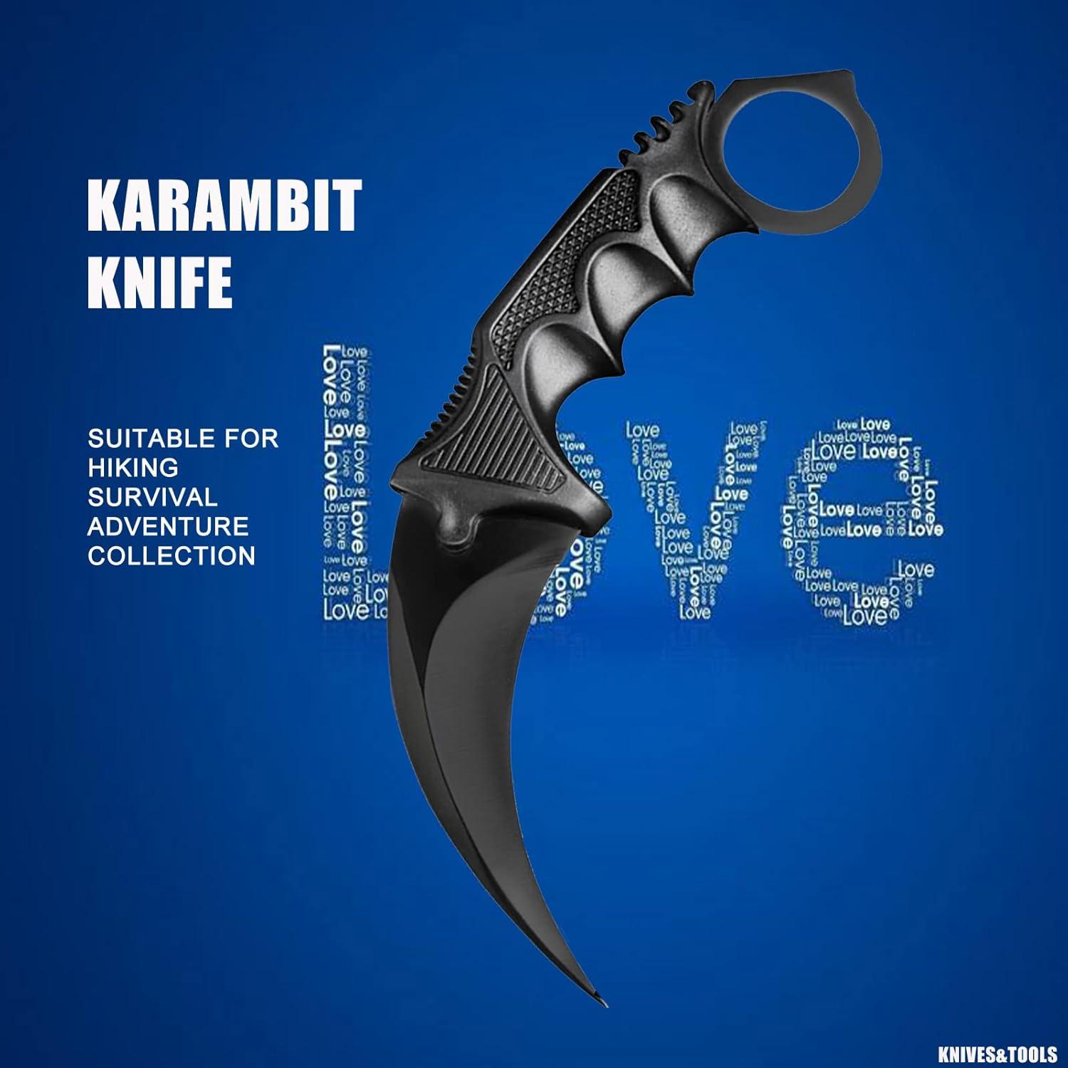 Cuchillo Karambit Hotpoint de Acero Inoxidable 19cm con Funda