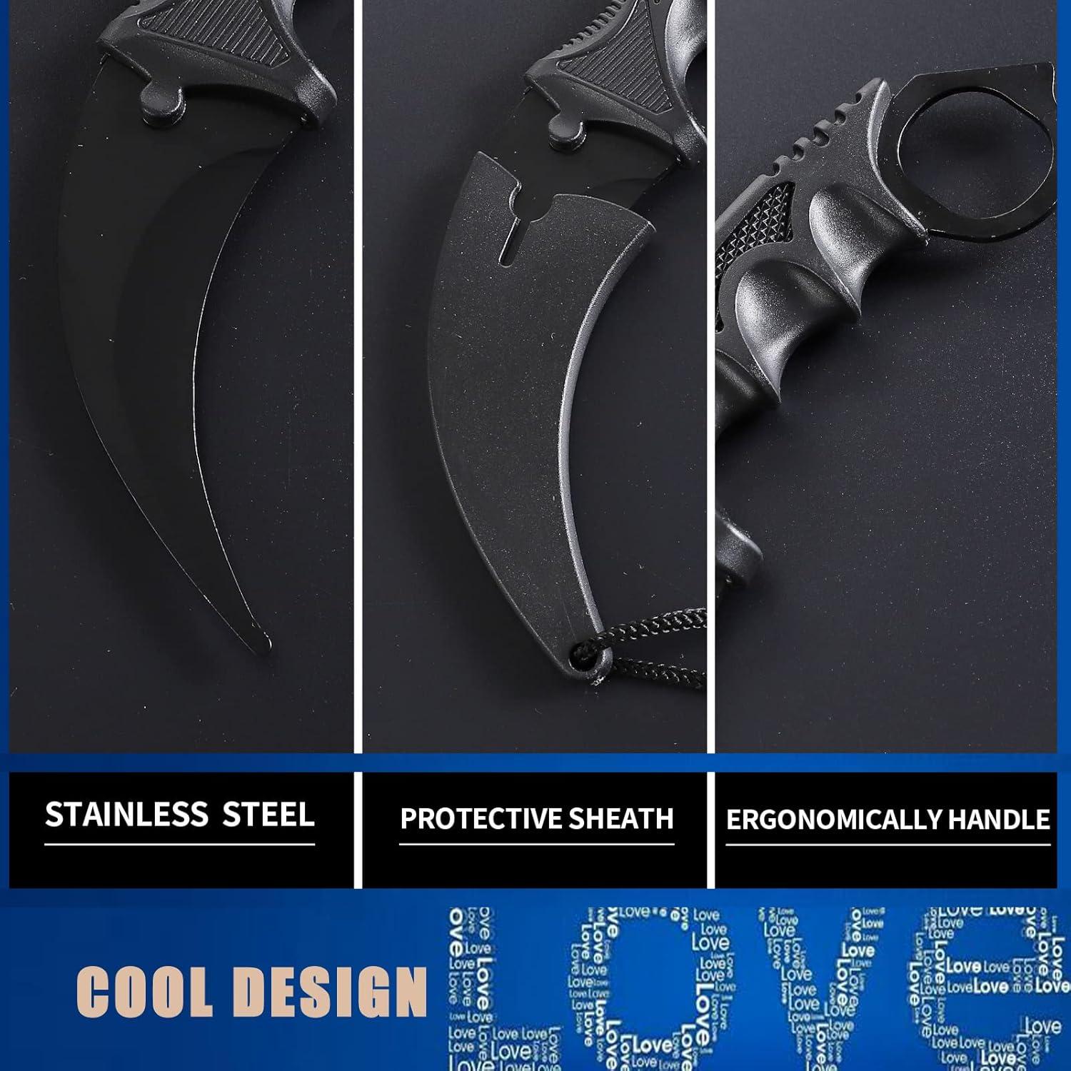 Cuchillo Karambit Hotpoint de Acero Inoxidable 19cm con Funda