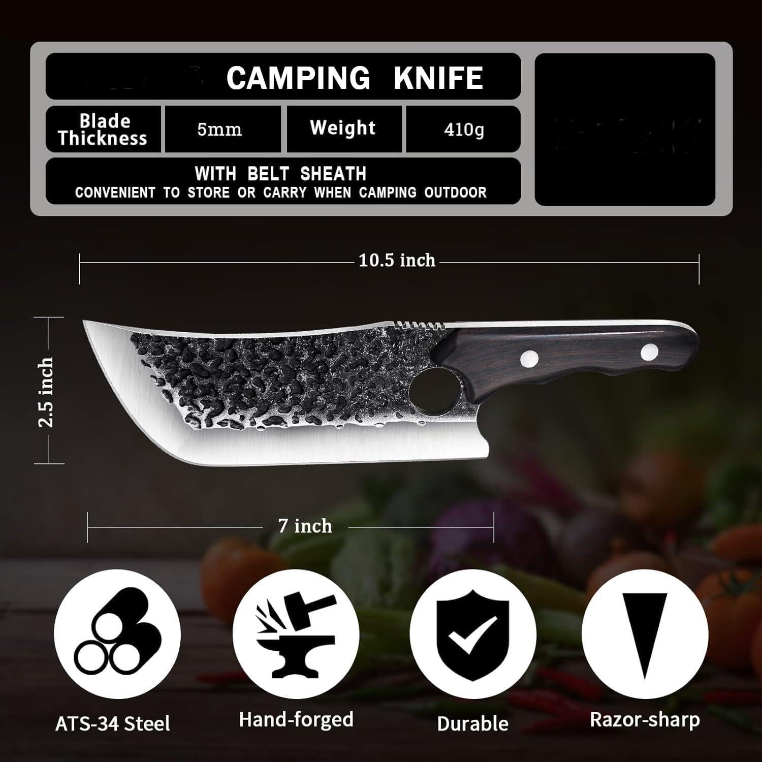 Cuchillo de Carne Moontay 20.3 cm Acero Aleado Mango Pakkawood