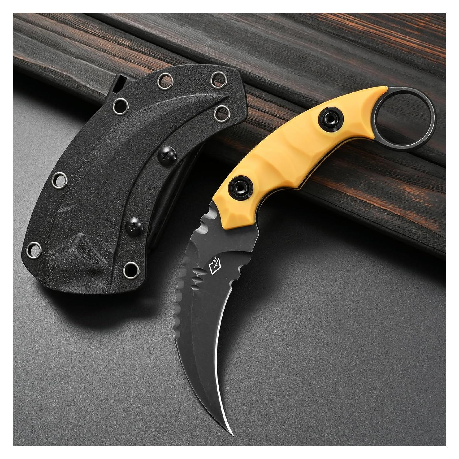 Cuchillo de hoja fija Gtkii GTK691 acero D2 mango nylon 18 cm