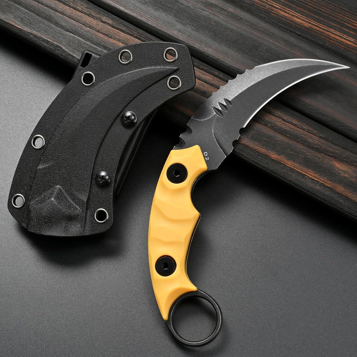 Cuchillo de hoja fija Gtkii GTK691 acero D2 mango nylon 18 cm