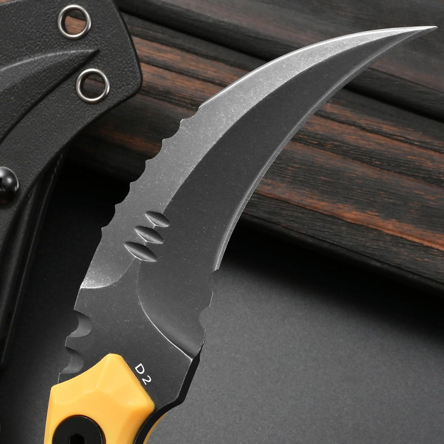 Cuchillo de hoja fija Gtkii GTK691 acero D2 mango nylon 18 cm