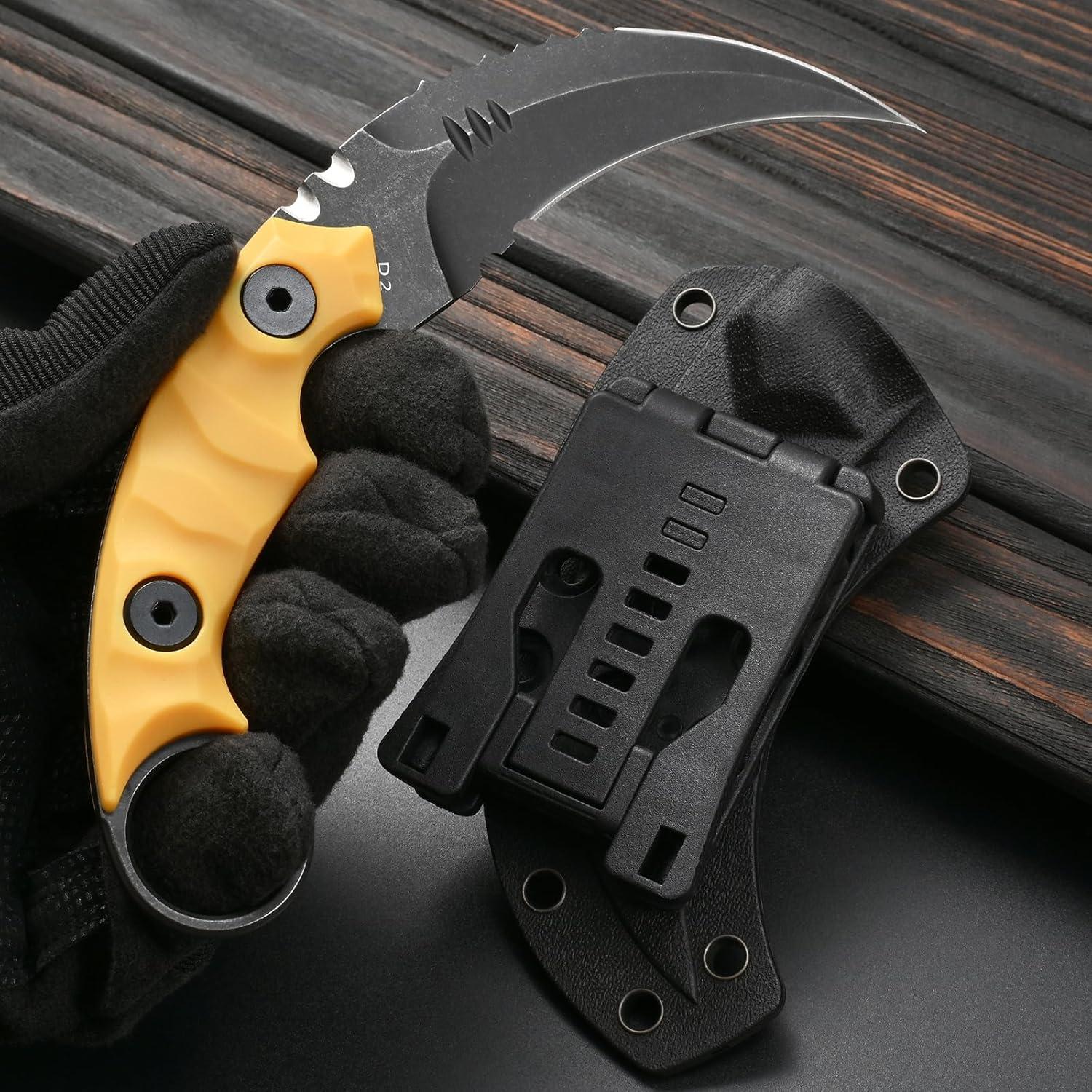 Cuchillo de hoja fija Gtkii GTK691 acero D2 mango nylon 18 cm