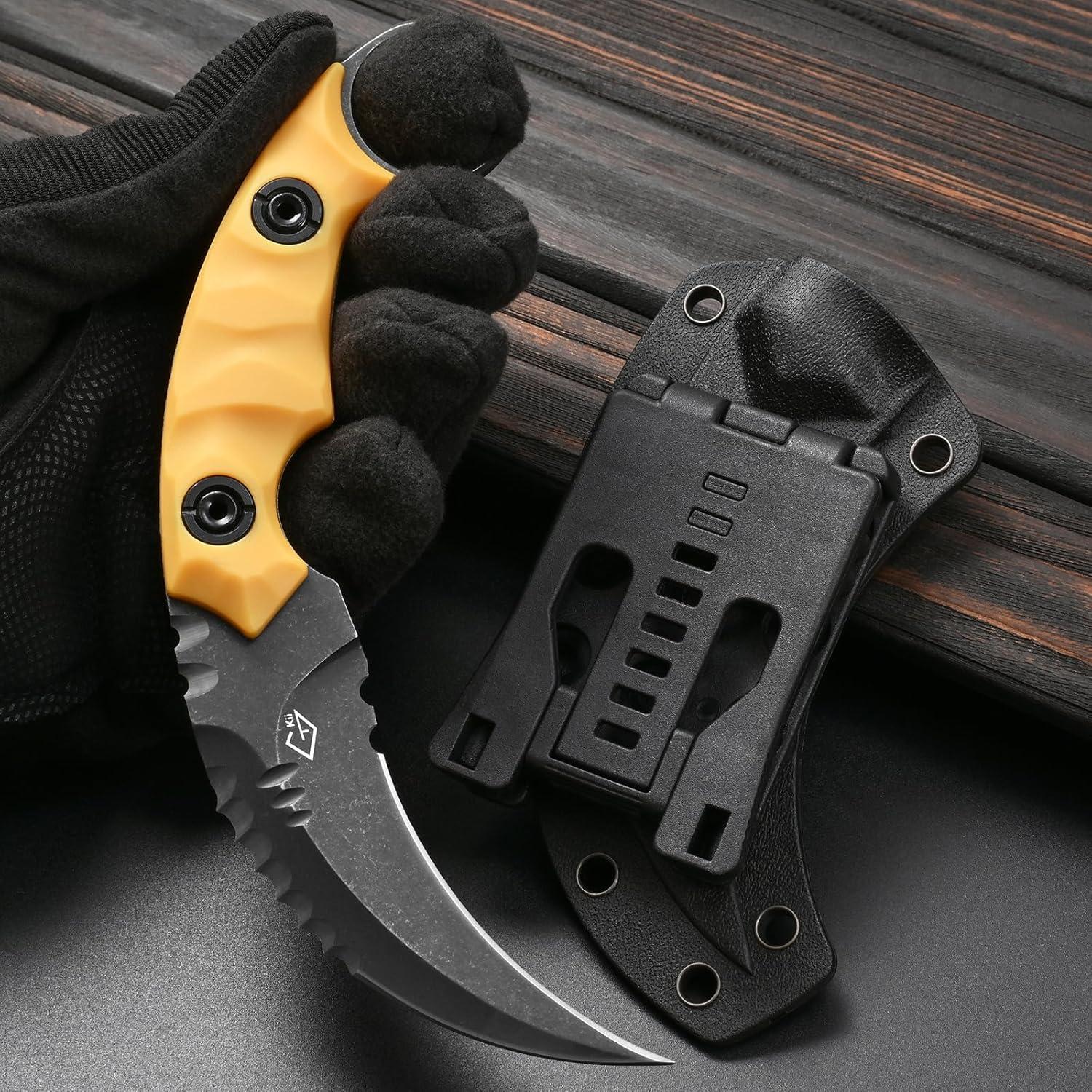 Cuchillo de hoja fija Gtkii GTK691 acero D2 mango nylon 18 cm