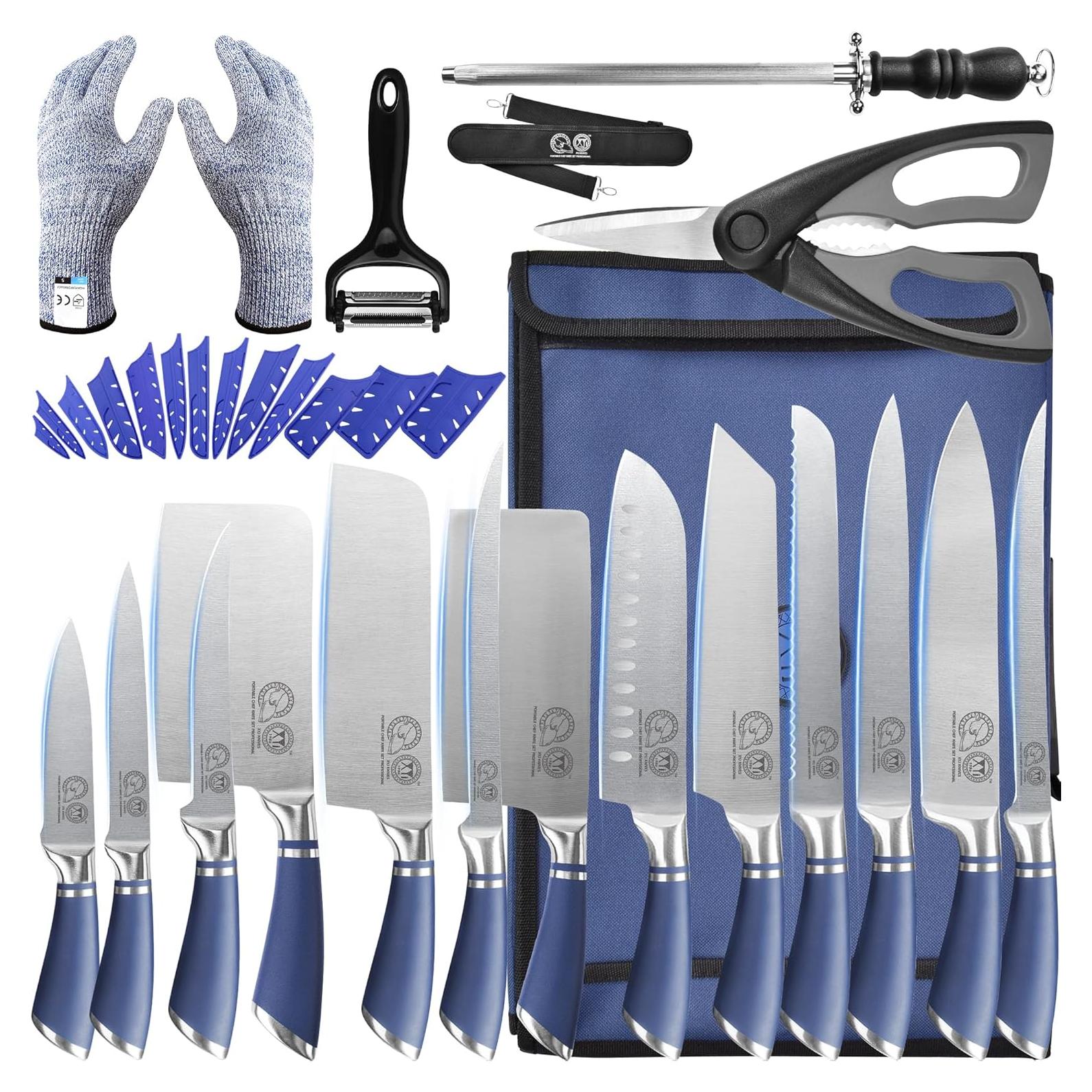 Conjunto de Cuchillos Profesionales XYJ 15 Piezas Acero Inoxidable