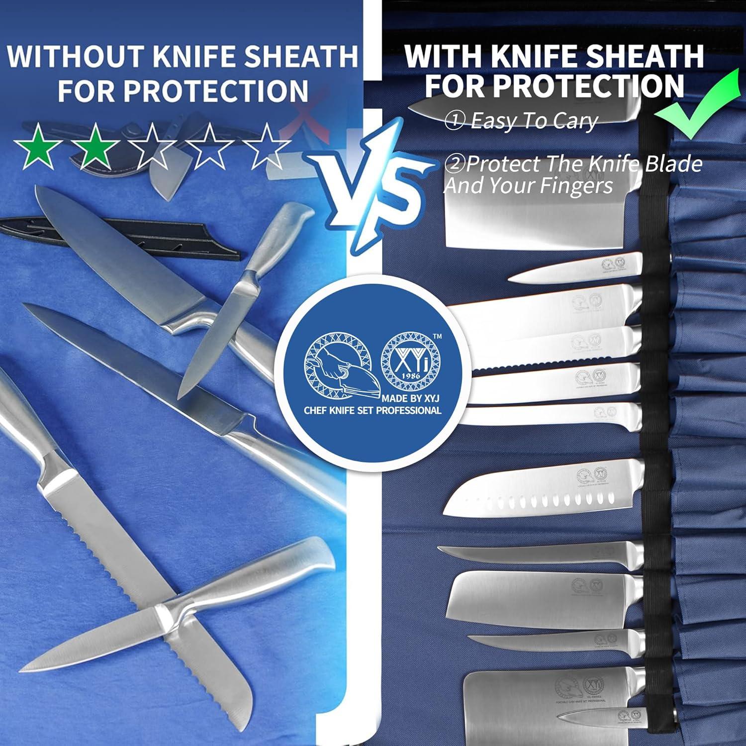 Conjunto de Cuchillos Profesionales XYJ 15 Piezas Acero Inoxidable