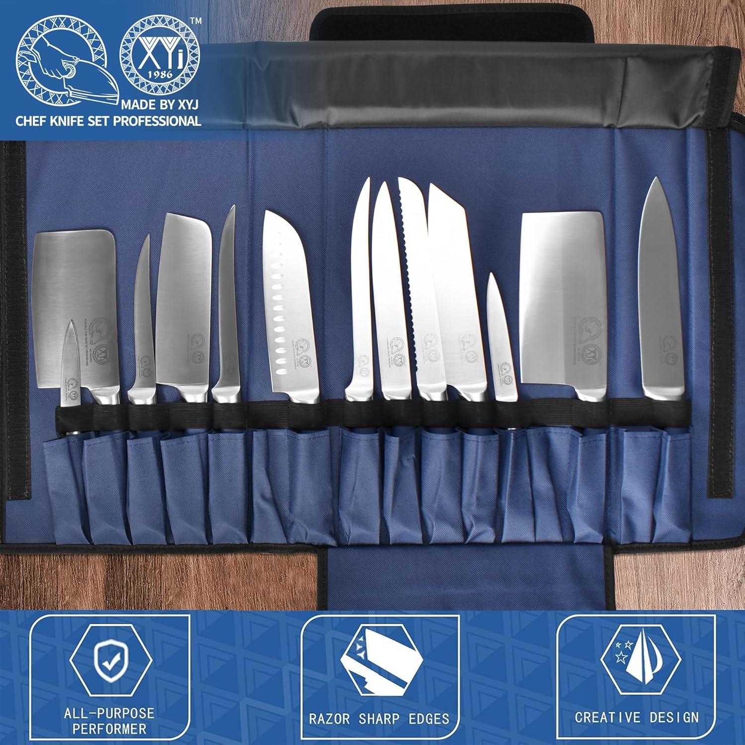 Conjunto de Cuchillos Profesionales XYJ 15 Piezas Acero Inoxidable