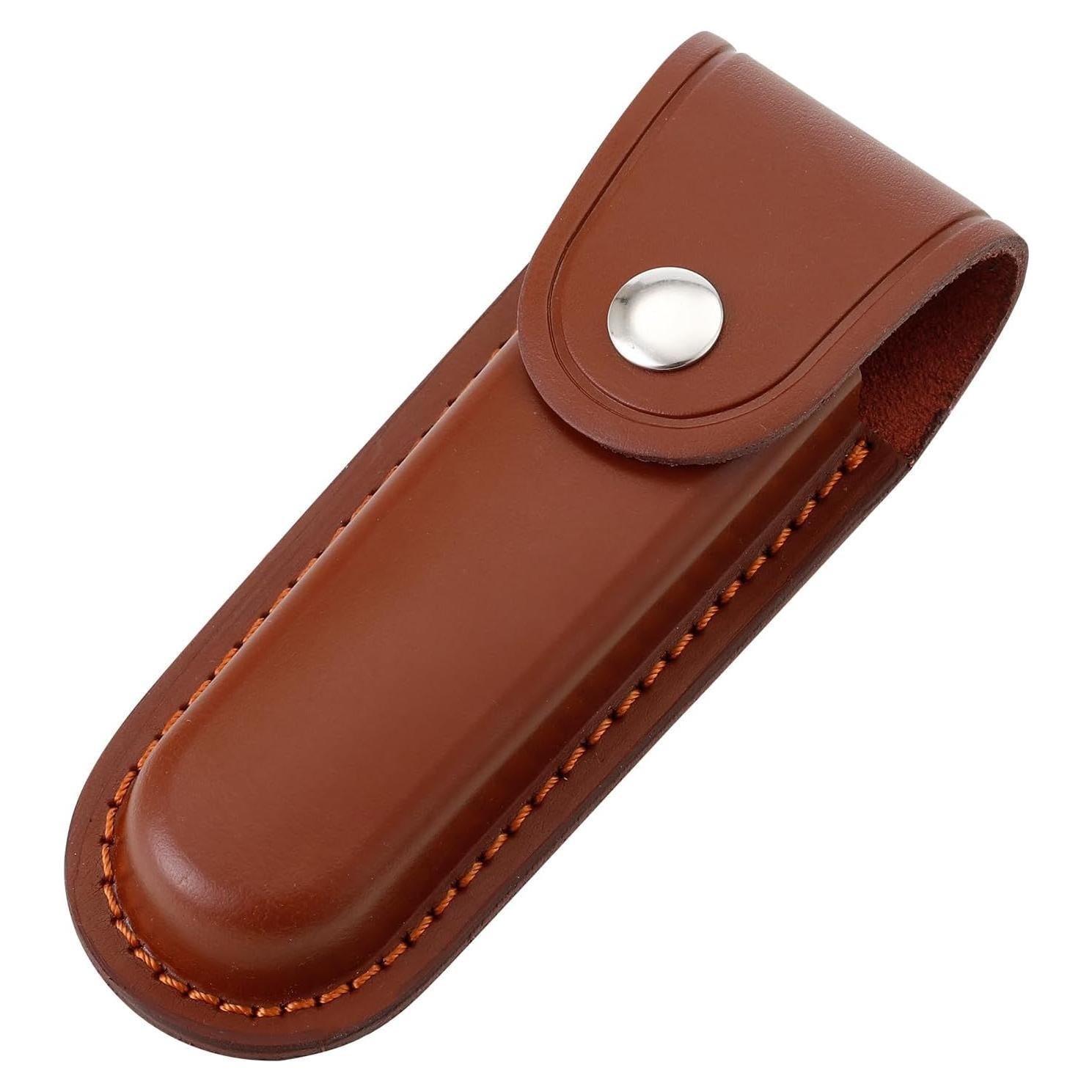 Funda de Cuchillo Plegable Qtcial de Cuero Marrón 12.7 cm