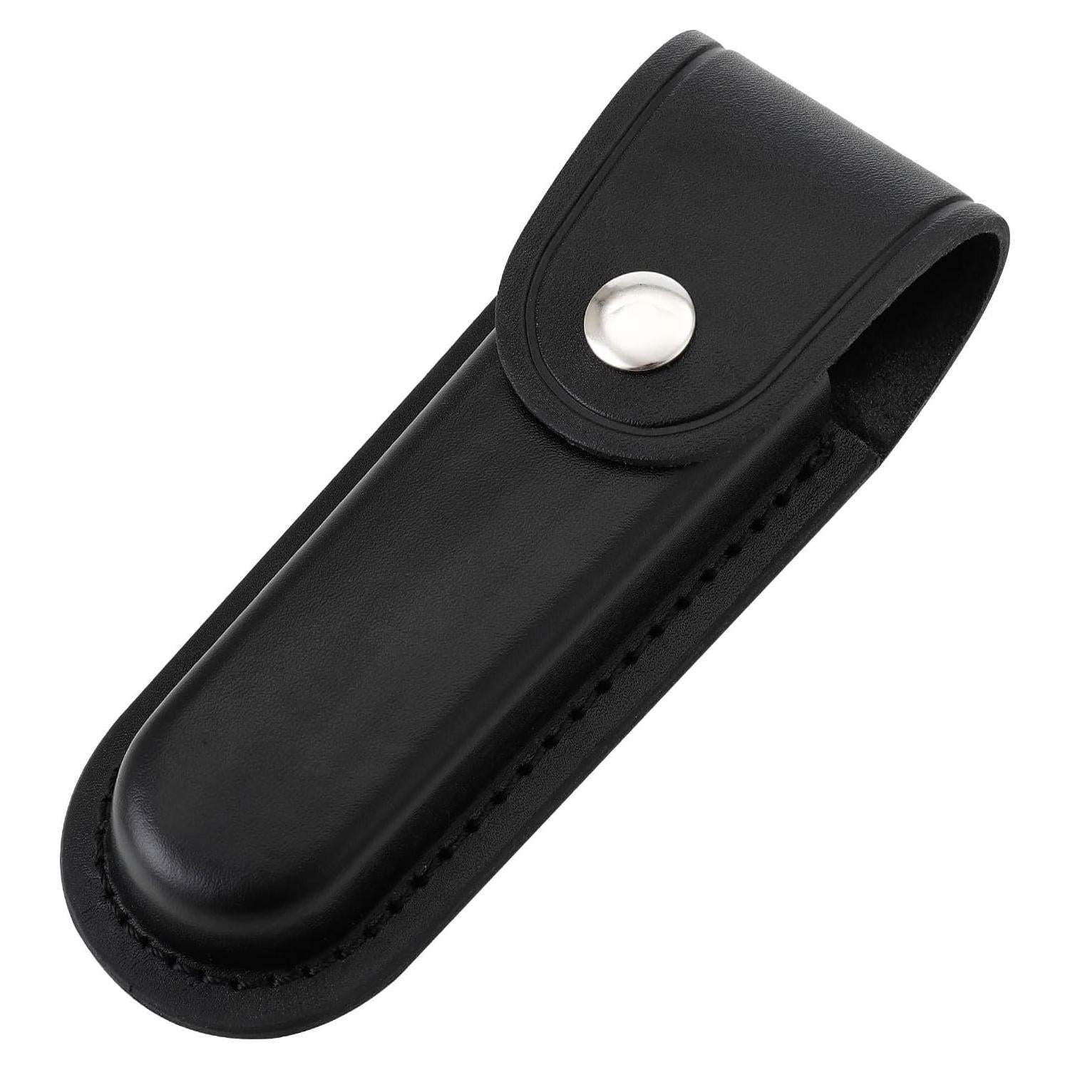 Funda de Cuchillo Plegable Qtcial de Cuero Negro 12.7 cm