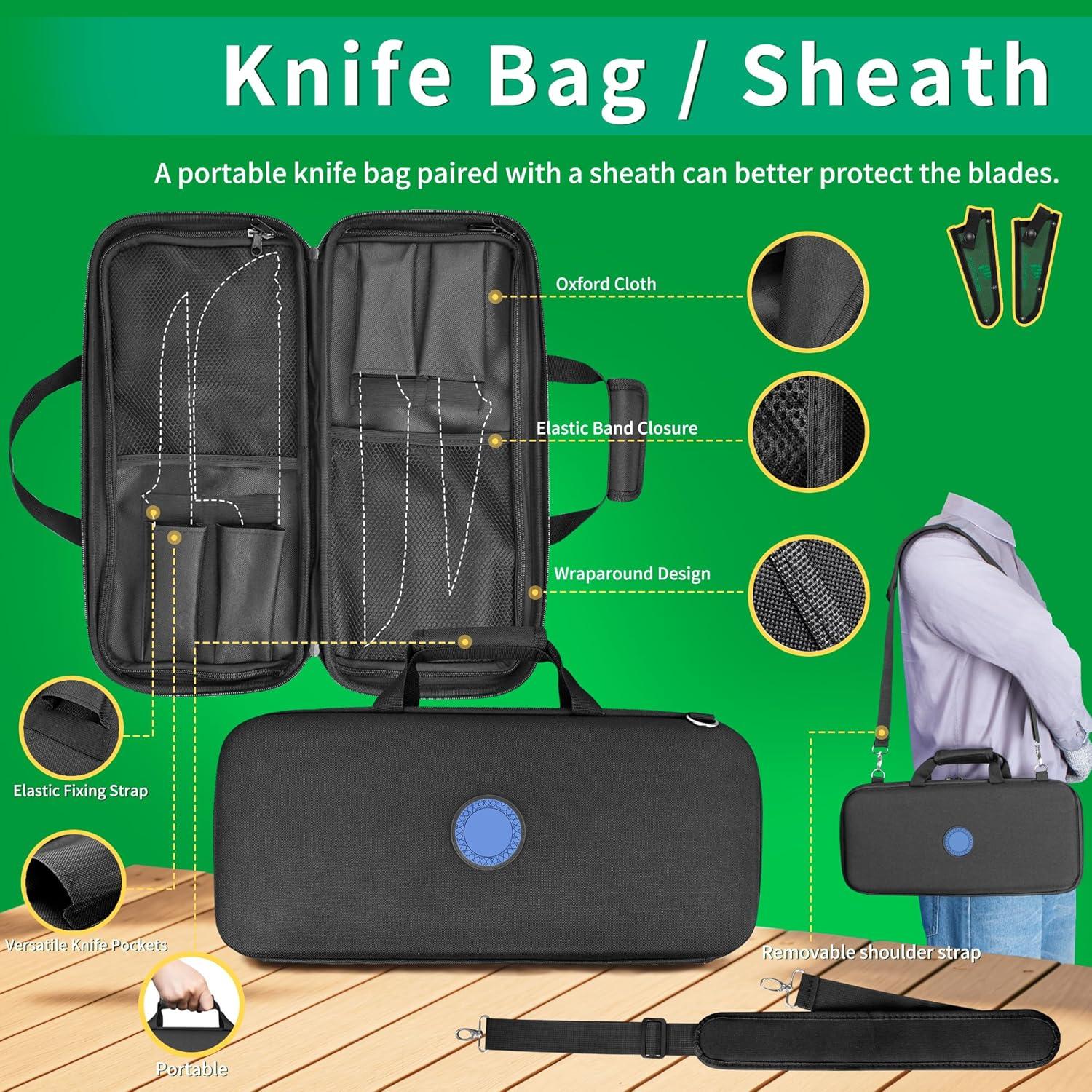 Juego de Cuchillos de Chef 12 Piezas Fullhi Forjados a Mano