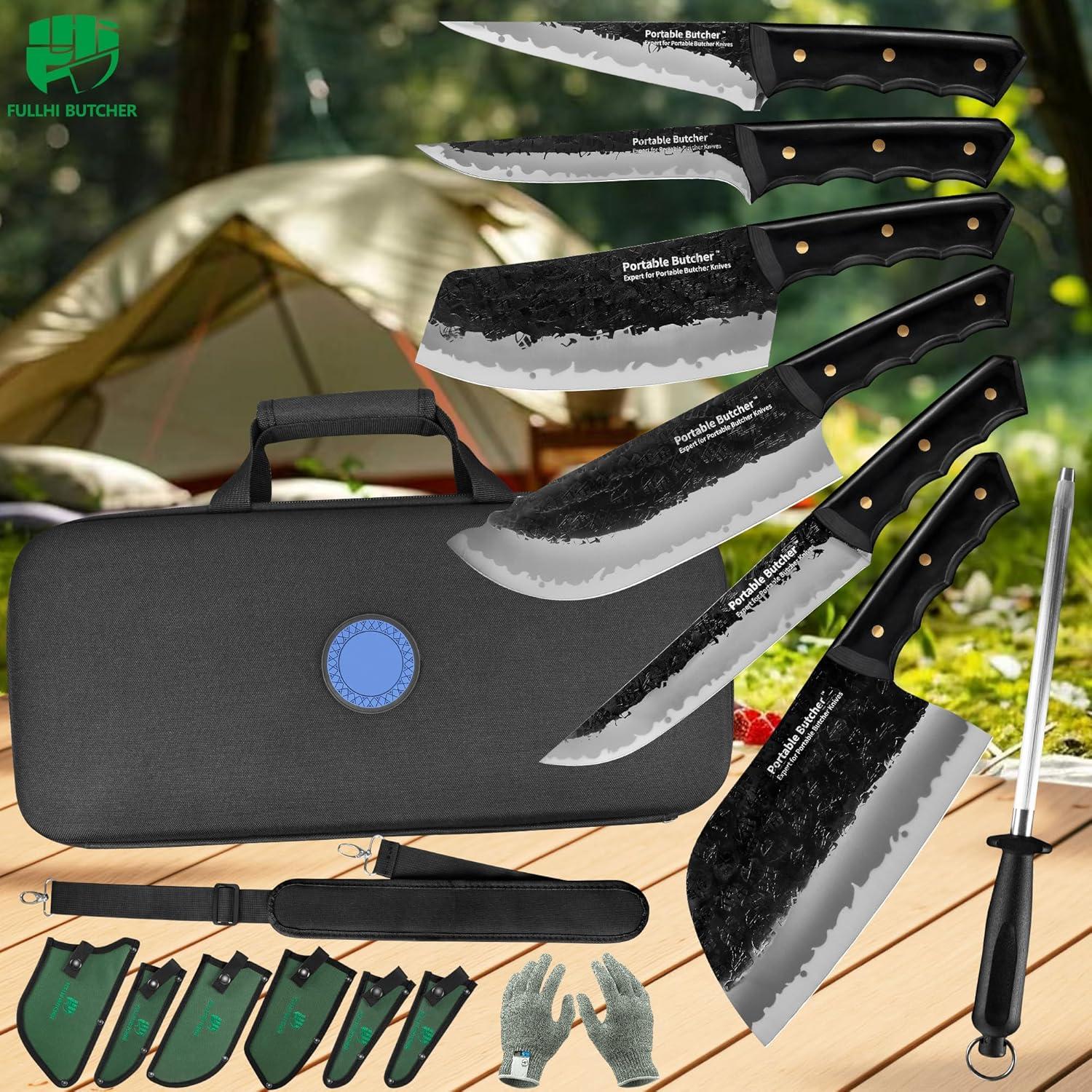 Juego de Cuchillos de Chef 12 Piezas Fullhi Forjados a Mano