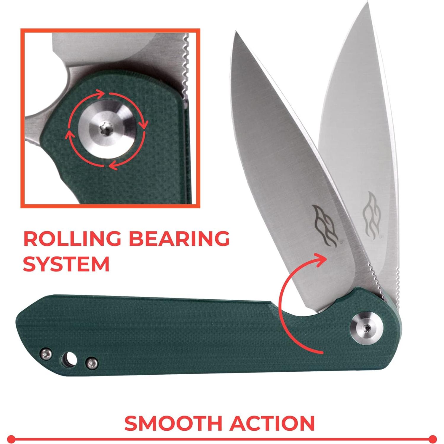 Cuchillo Plegable Firebird GANZO FH41S-GB Acero D2 Verde