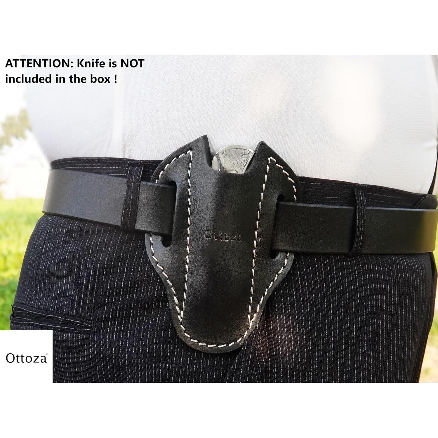 Funda de cuchillo de cuero Ottoza 5" para cinturón - Modelo 70