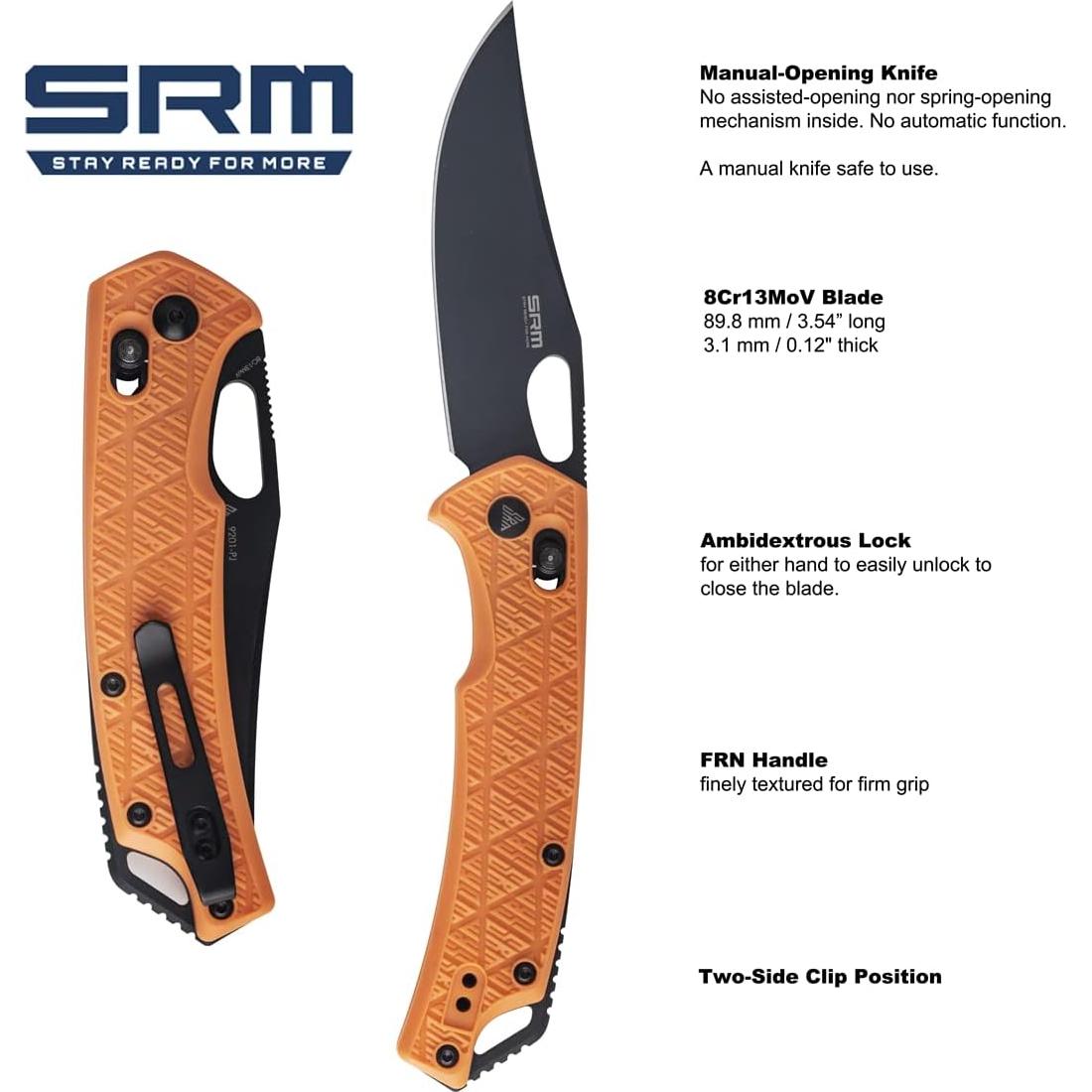 Cuchillo Plegable SRM 9201-PJ Acero Inoxidable 8.99 cm