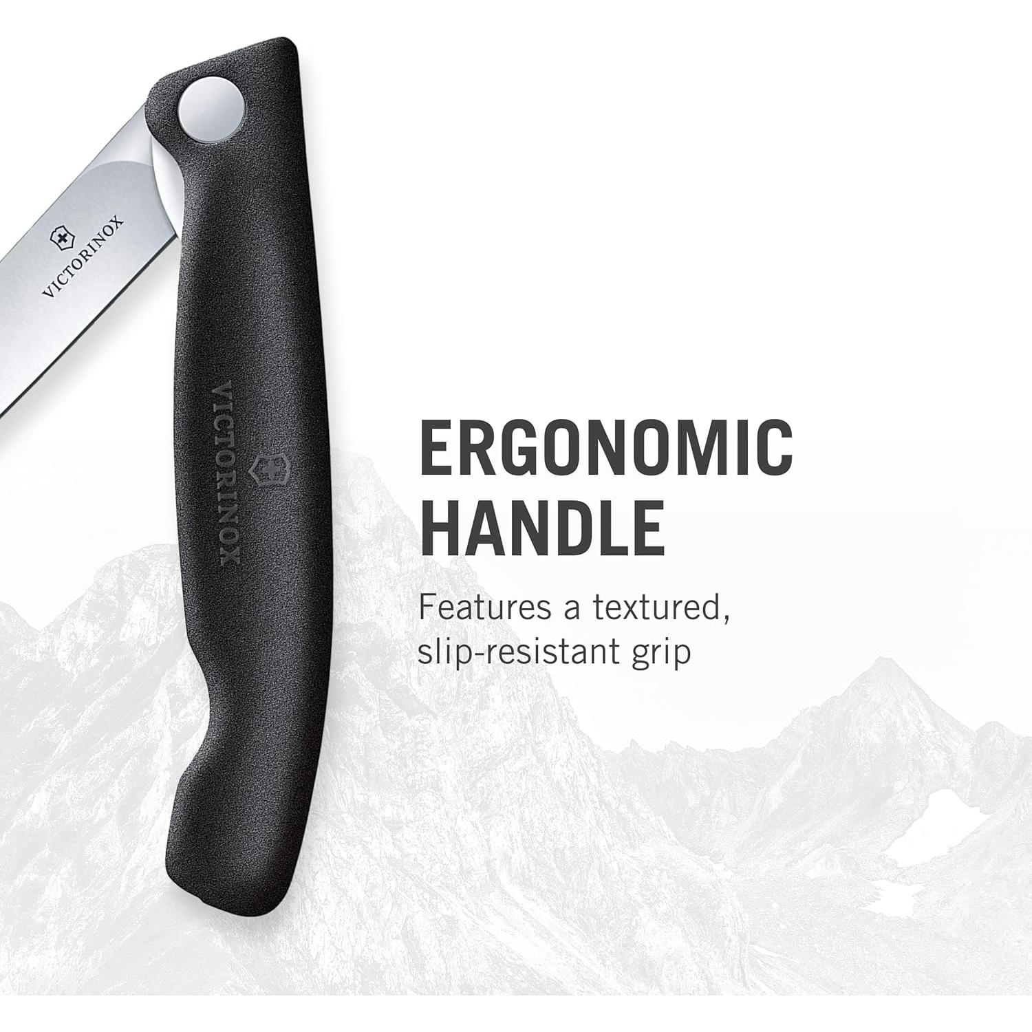 Cuchillo de Pelar Plegable Victorinox 10.9 cm Hoja Recta Negra