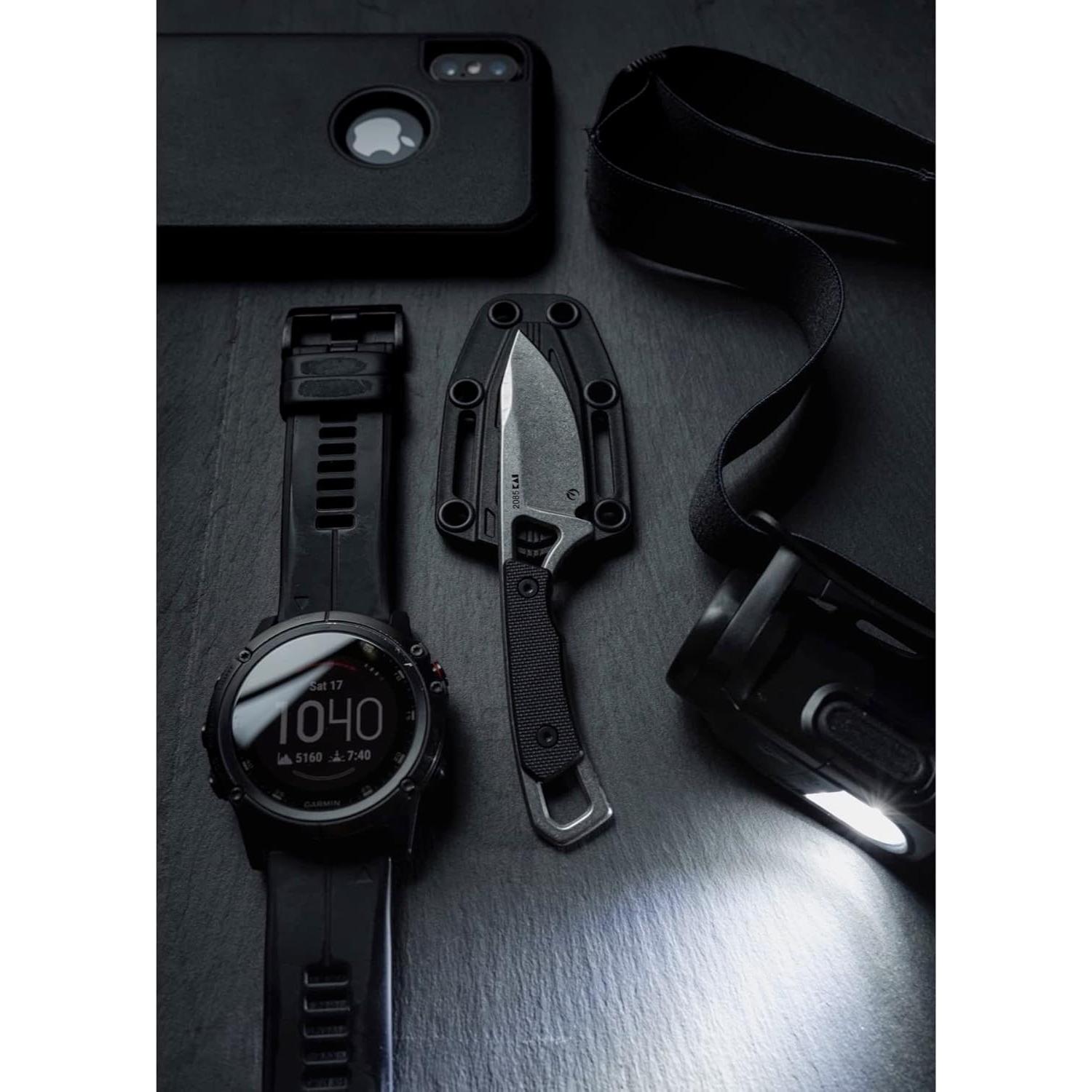 Cuchillo de bolsillo Kershaw Brace 5.08 cm hoja fija negro