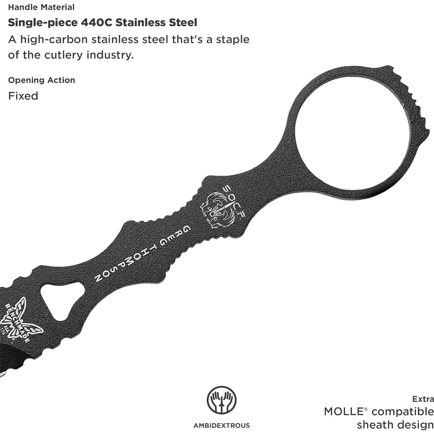 Cuchillo Daga SOCP Benchmade 176 con Funda Negra 8.18cm