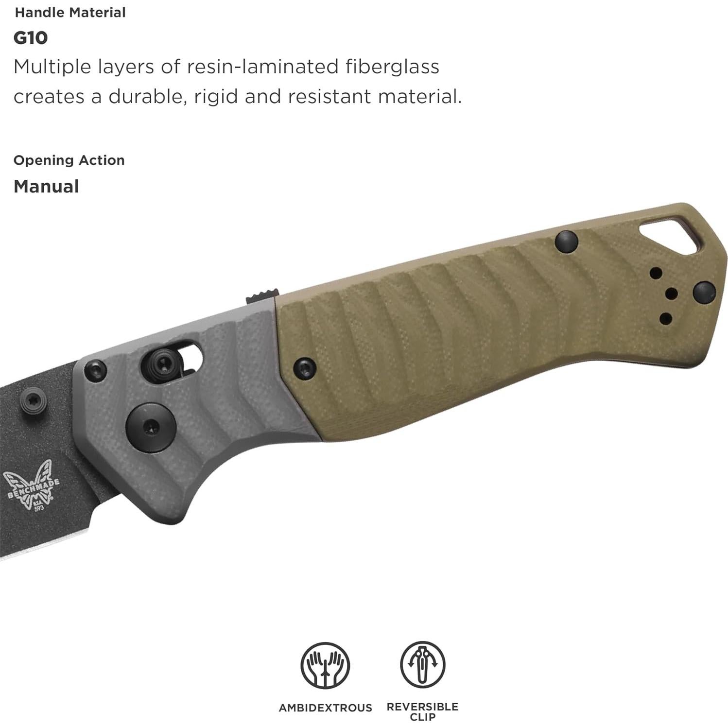 Cuchillo Plegable Benchmade PSK G10 Verde OD 8.76 cm