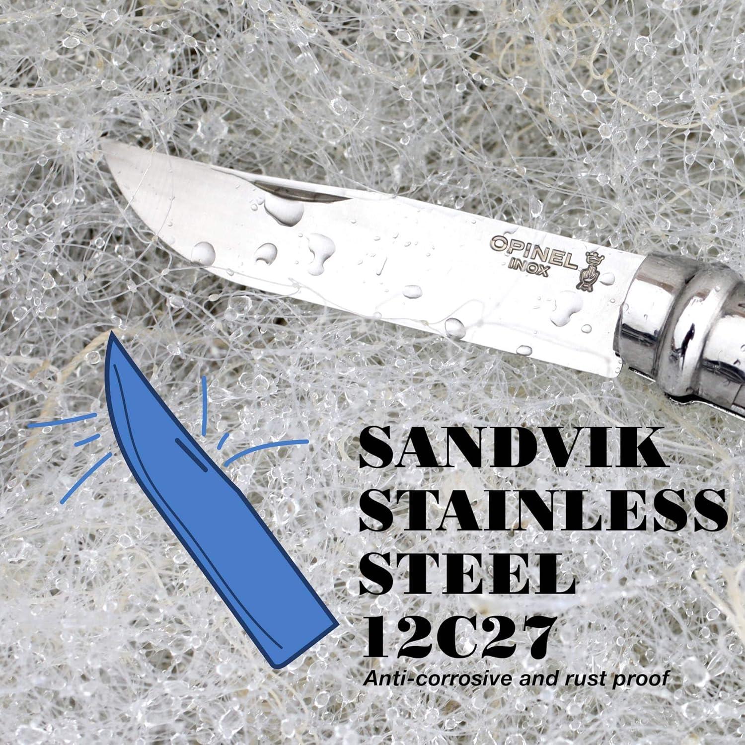 Cuchillo Plegable Opinel No.08 Acero Inoxidable 8.3 cm