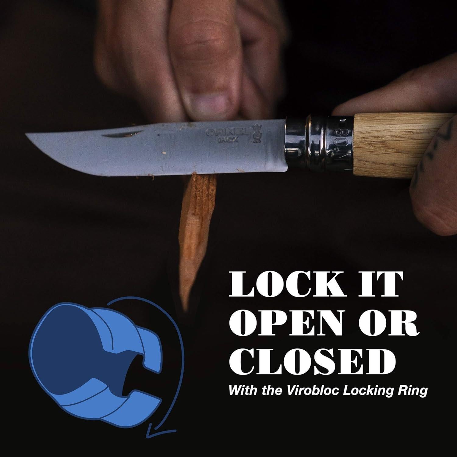 Cuchillo Plegable Opinel No.08 Acero Inoxidable 8.3 cm