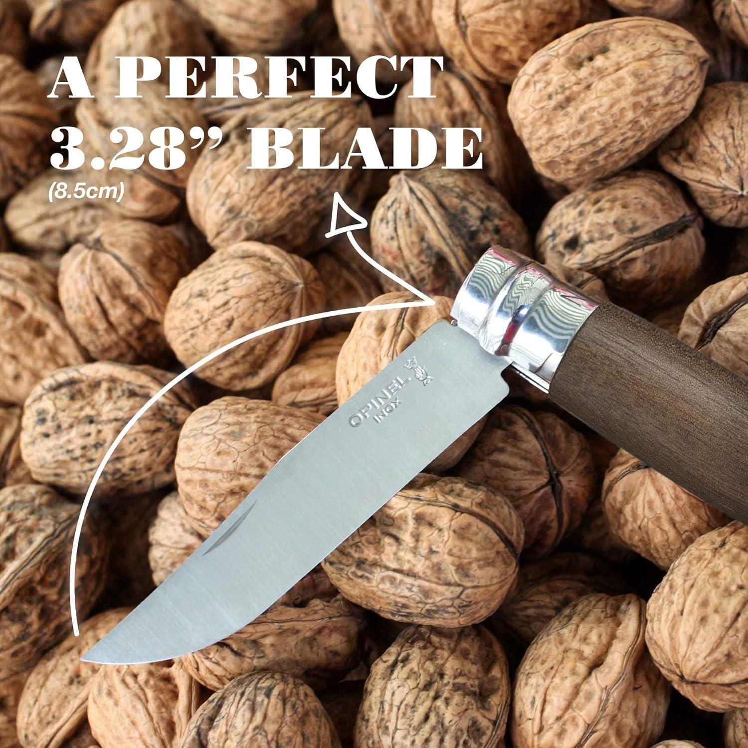 Cuchillo Plegable Opinel No.08 Acero Inoxidable Madera Olivo