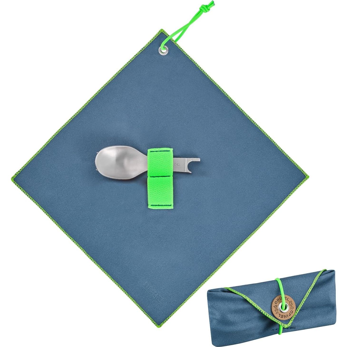 Picnic+ Cutlery Insert Set for No. 8 Folding Pocket Knives, Fork and Spoon Insert, Micro Fiber Napkin, Made in France