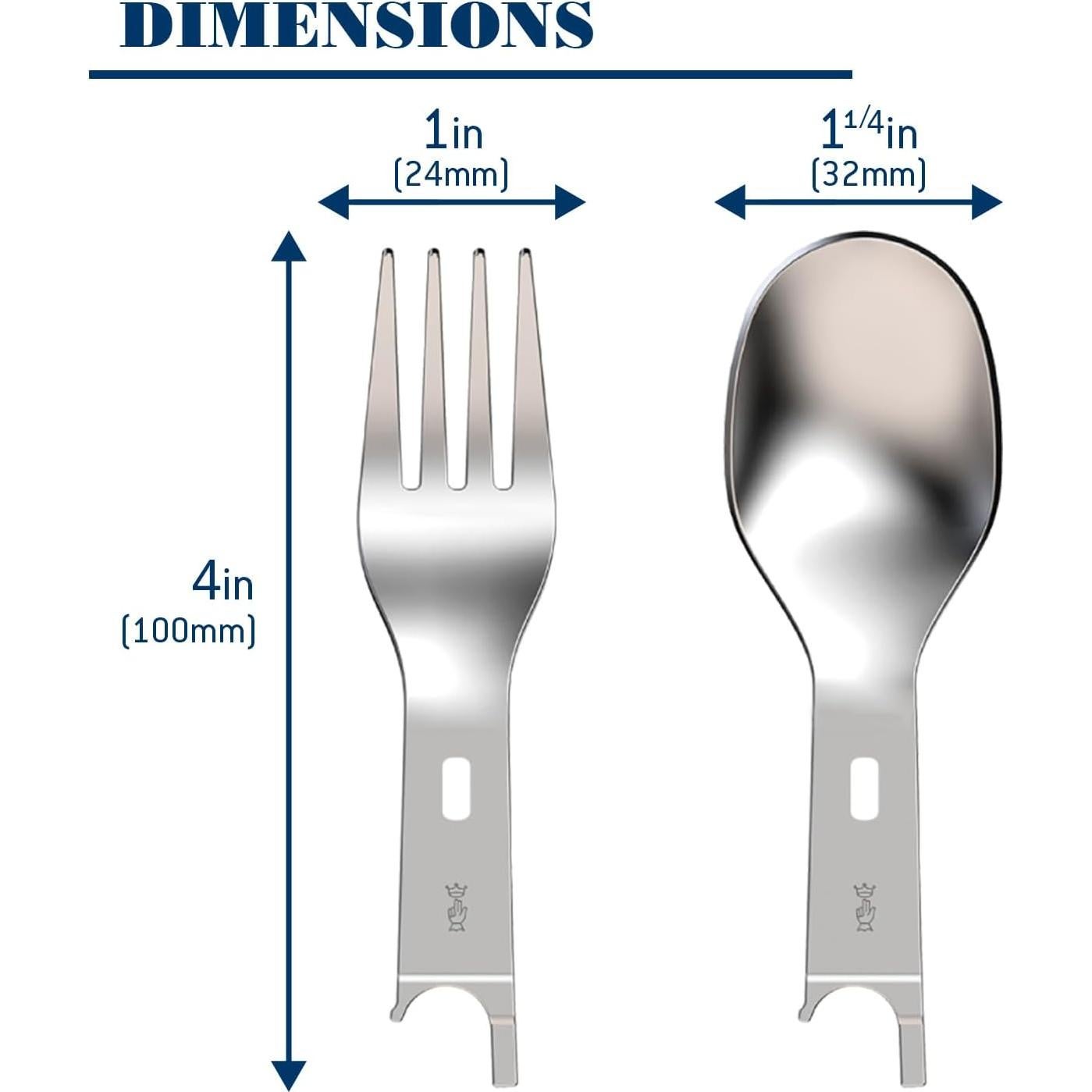 Picnic+ Cutlery Insert Set for No. 8 Folding Pocket Knives, Fork and Spoon Insert, Micro Fiber Napkin, Made in France