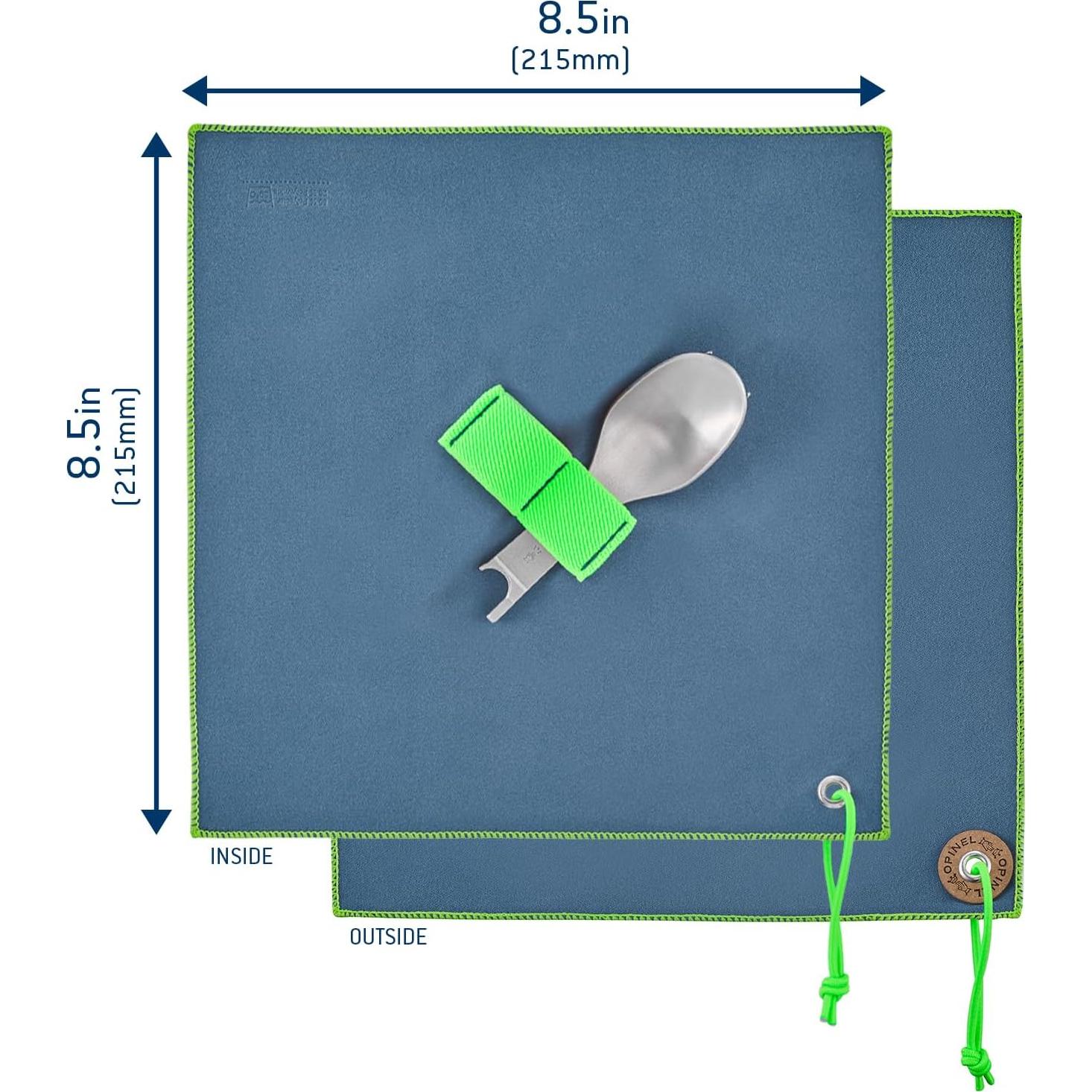Picnic+ Cutlery Insert Set for No. 8 Folding Pocket Knives, Fork and Spoon Insert, Micro Fiber Napkin, Made in France