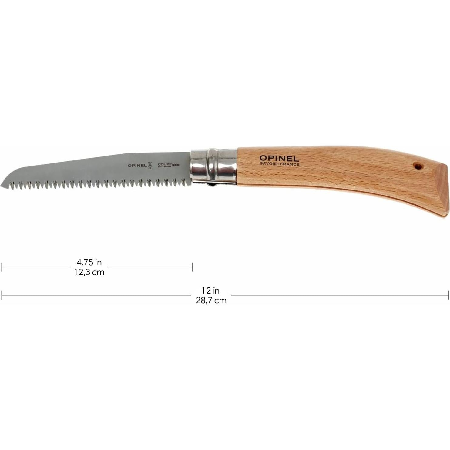 Sierra Plegable Opinel N°12 - Acero Carbono, Mango de Haya