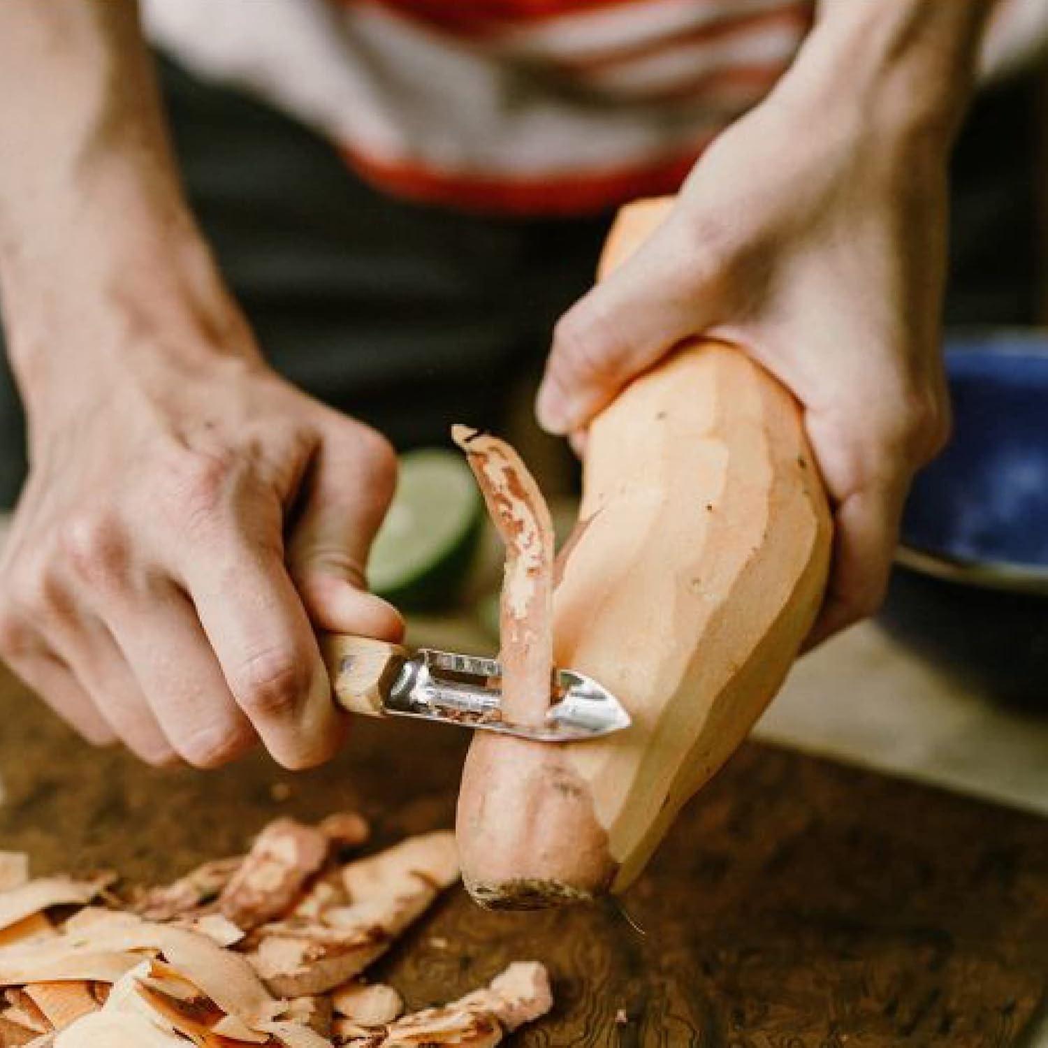 Pelador Plegable Opinel No.6 - Cuchillo de Cocina para Camping