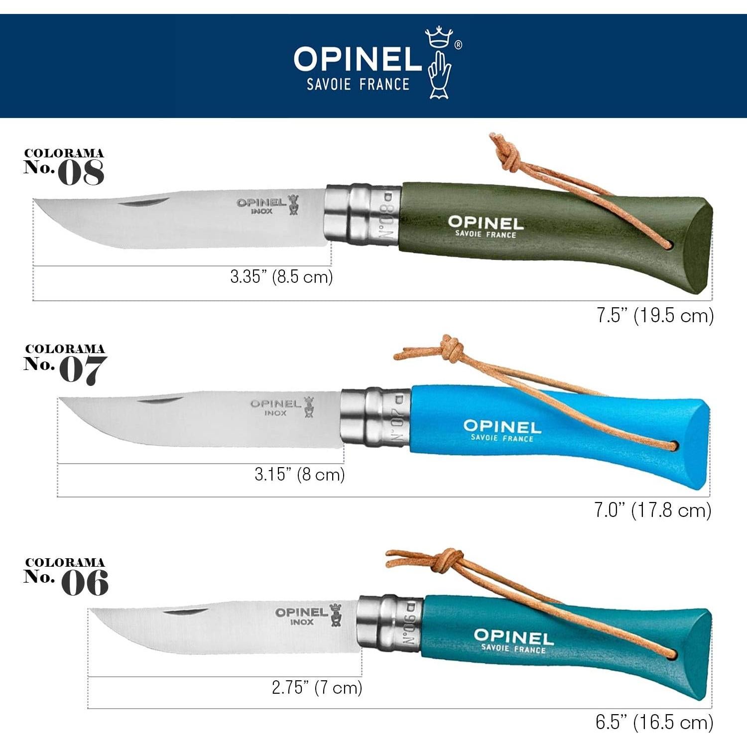 Cuchillo Plegable Opinel Colorama No. 7 Acero Inoxidable 17.78 cm