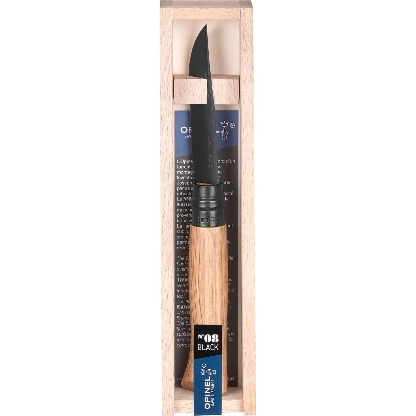 Cuchillo Plegable Opinel No 08 Estudio Negro 8.5 cm Acero Inoxidable