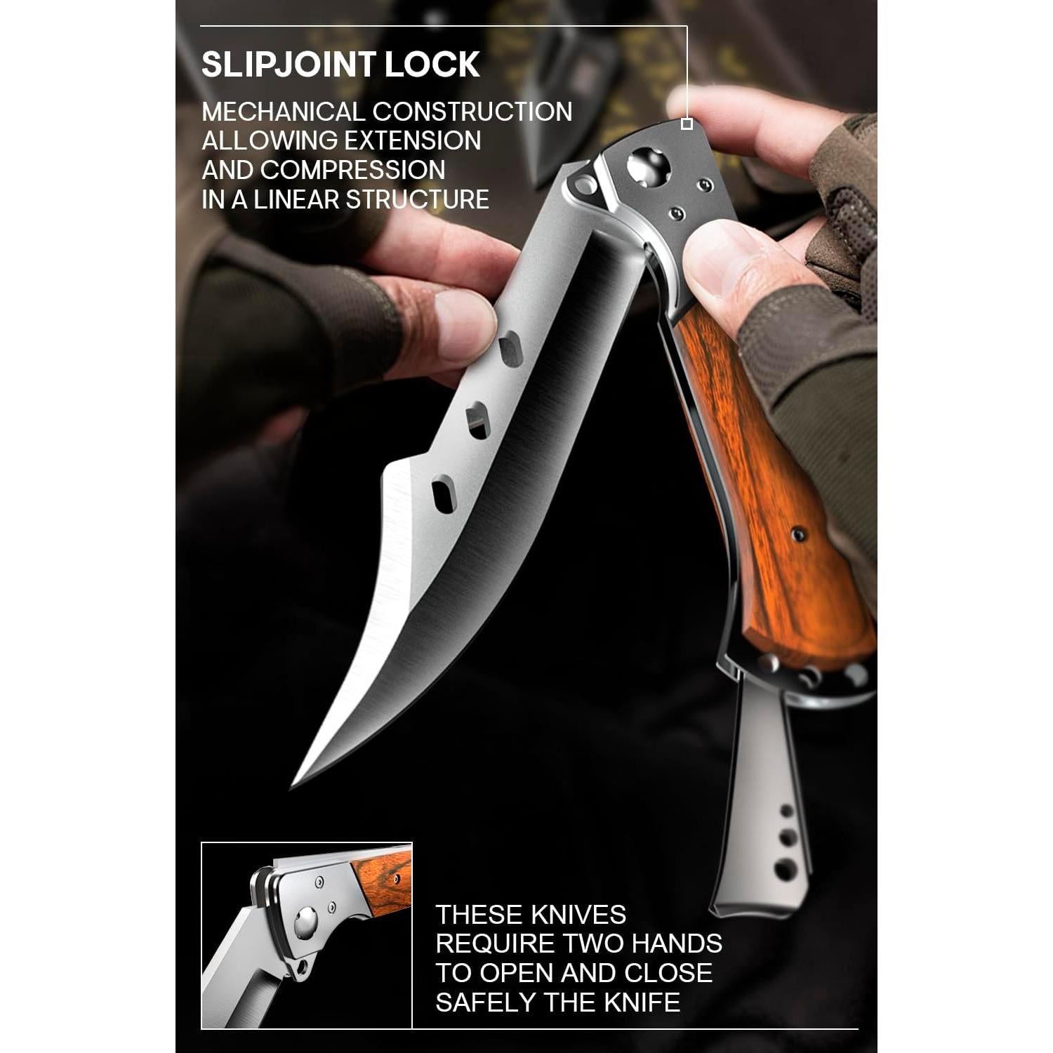 Cuchillo Plegable Grand Way de Madera de Rosa 27.5 cm