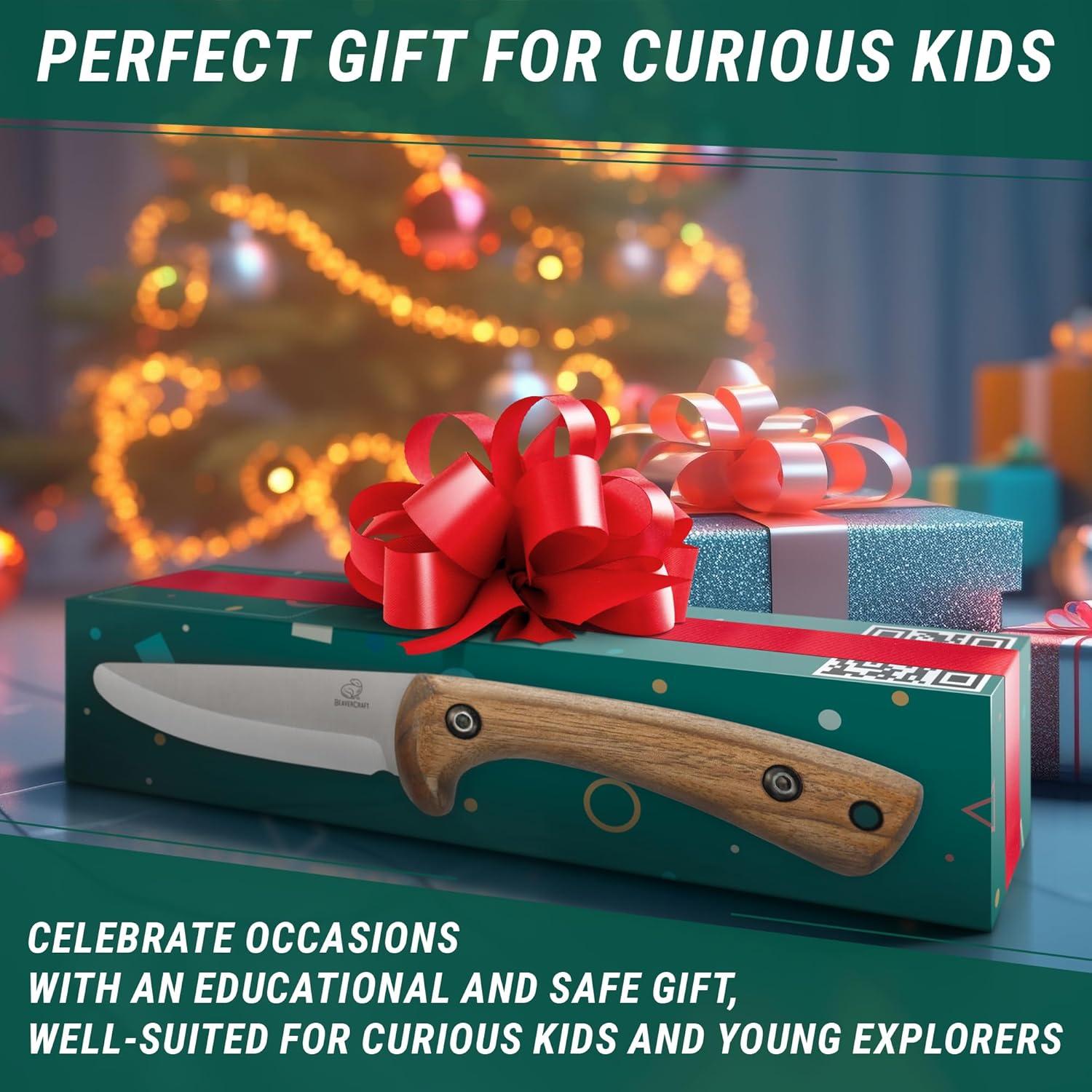 Cuchillo Scout para Niños BeaverCraft BSH Kid - Seguro y Ergonómico