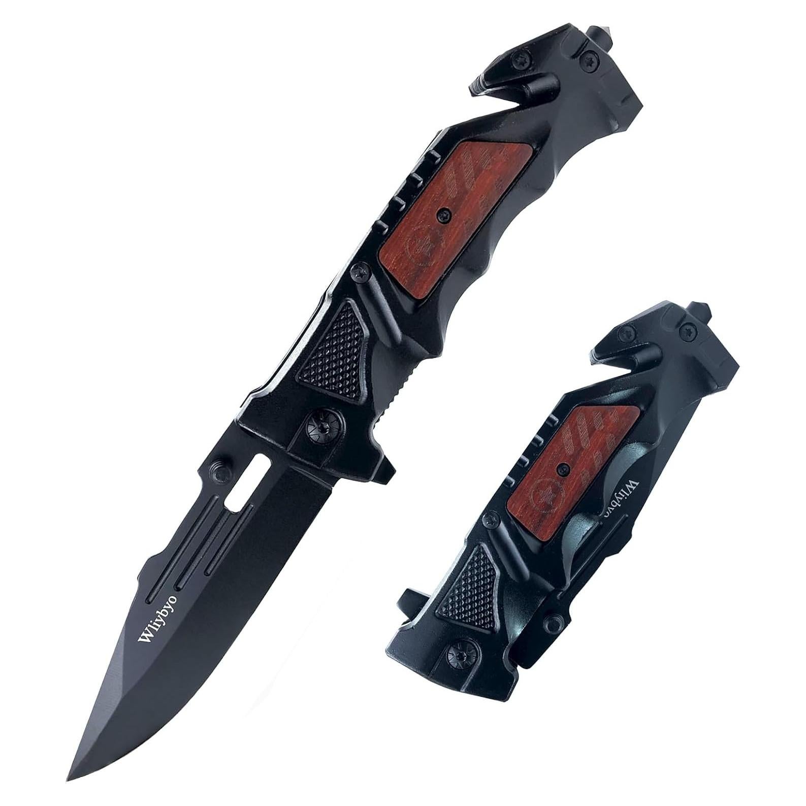 Cuchillo de bolsillo Wliybyo DA15 3 en 1 con rompevidrios