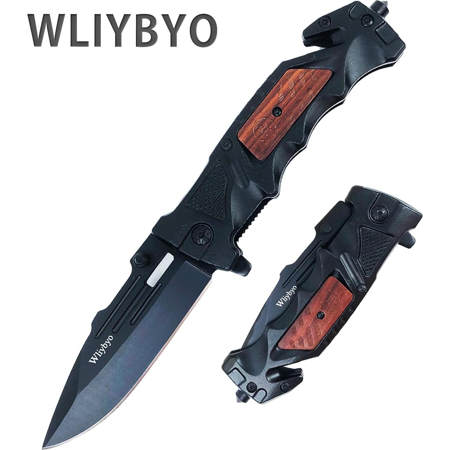 Cuchillo de bolsillo Wliybyo DA15 3 en 1 con rompevidrios
