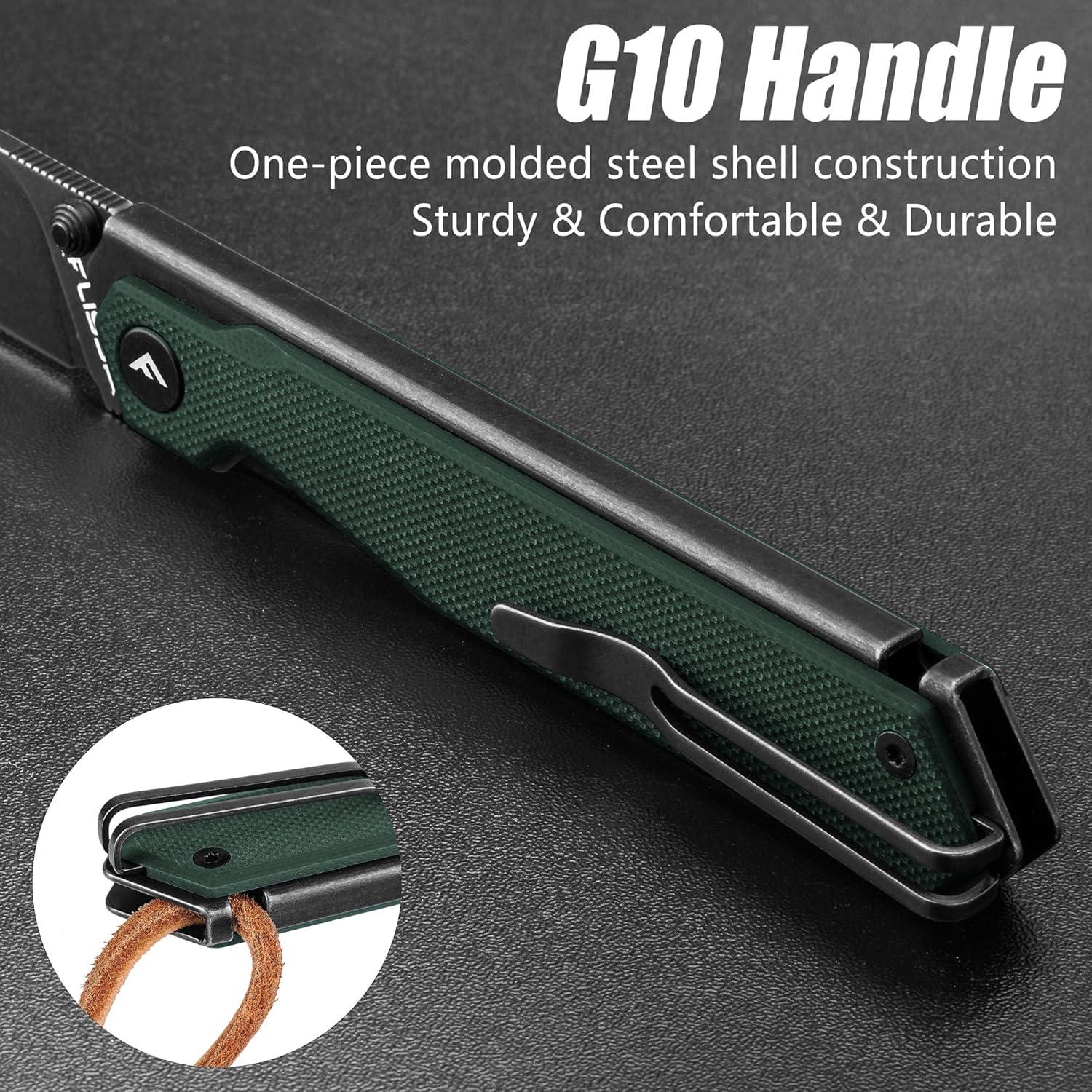 Cuchillo de bolsillo FLISSA plegable 8Cr13MoV 8.13 cm verde