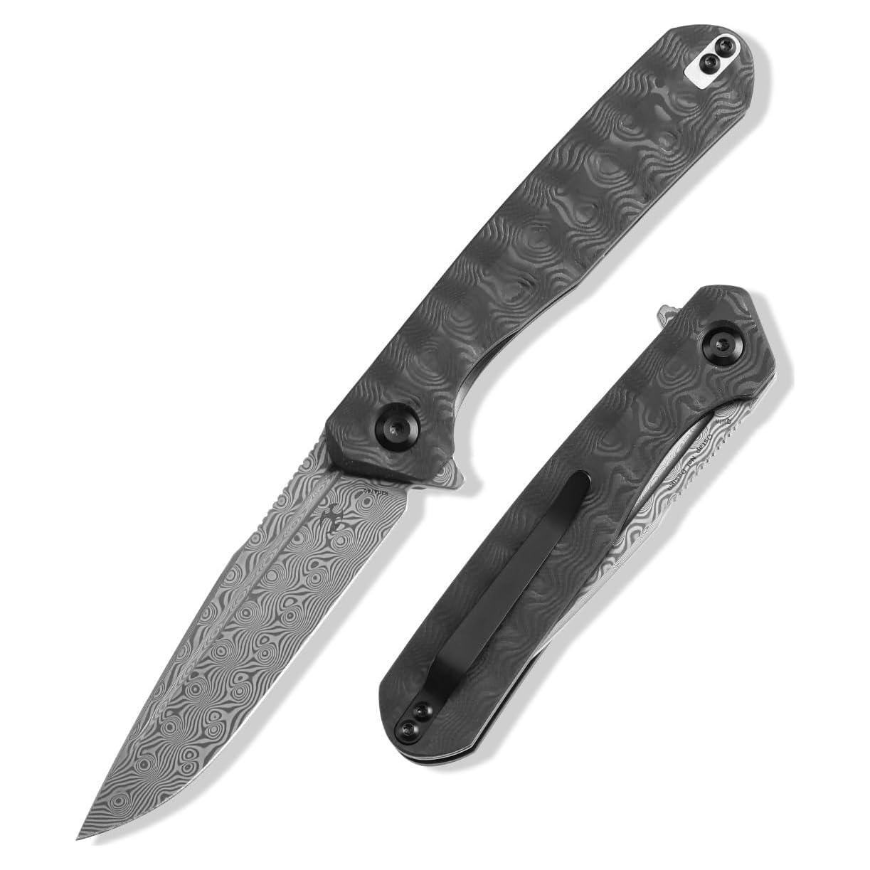 Cuchillo de bolsillo KANSEPT Qilin Damasco 8.71 cm EDC