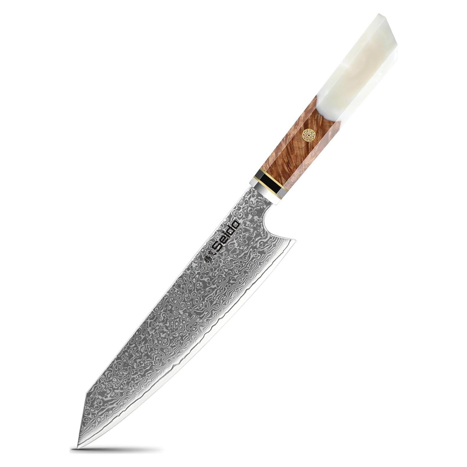 Cuchillo de Chef Kiritsuke Seido 21.6 cm Acero Damasco Madera