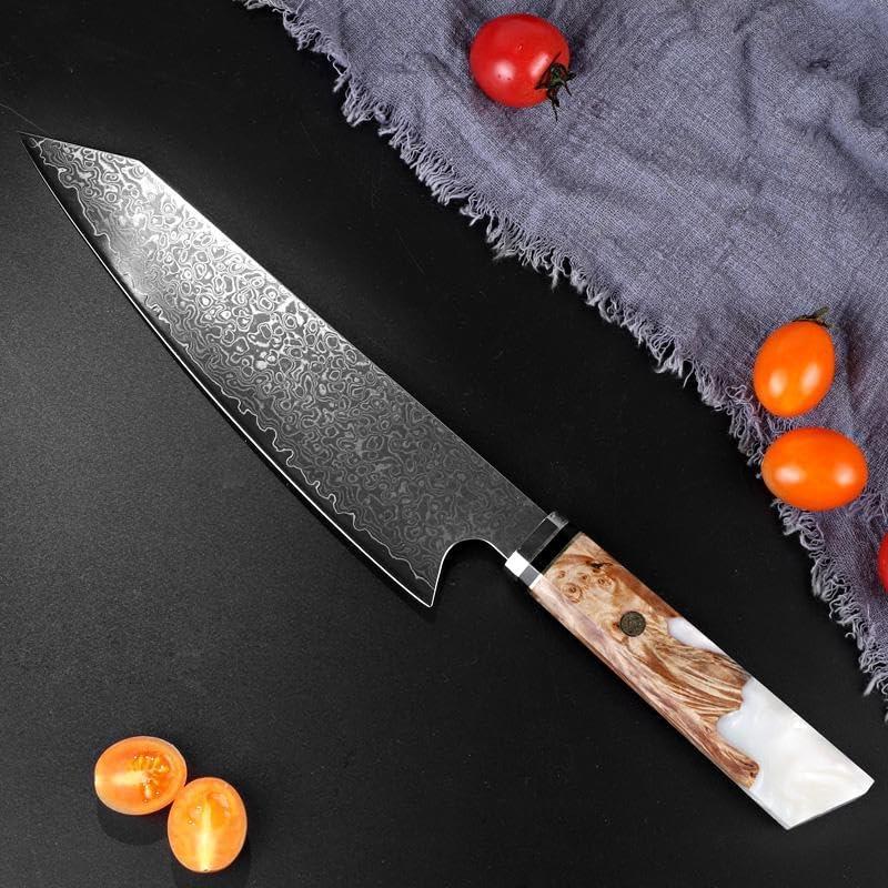 Cuchillo de Chef Kiritsuke Seido 21.6 cm Acero Damasco Madera