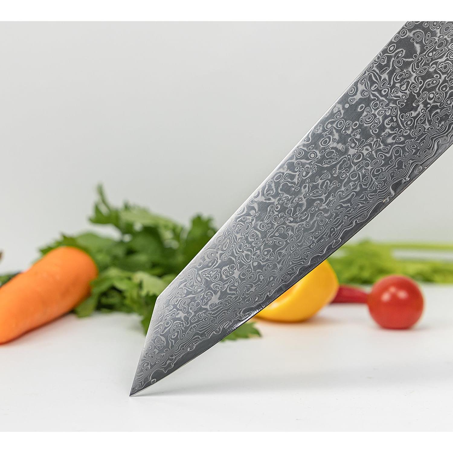 Cuchillo de Chef Kiritsuke Seido 21.6 cm Acero Damasco Madera