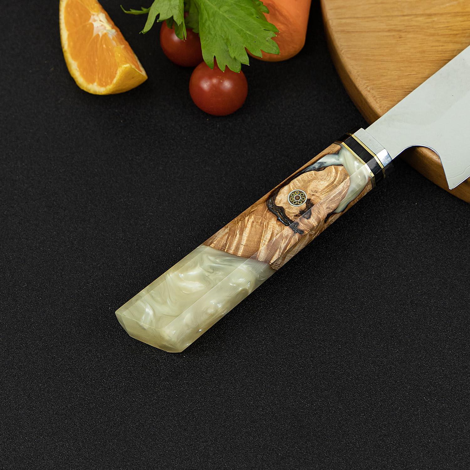 Cuchillo de Chef Kiritsuke Seido 21.6 cm Acero Damasco Madera