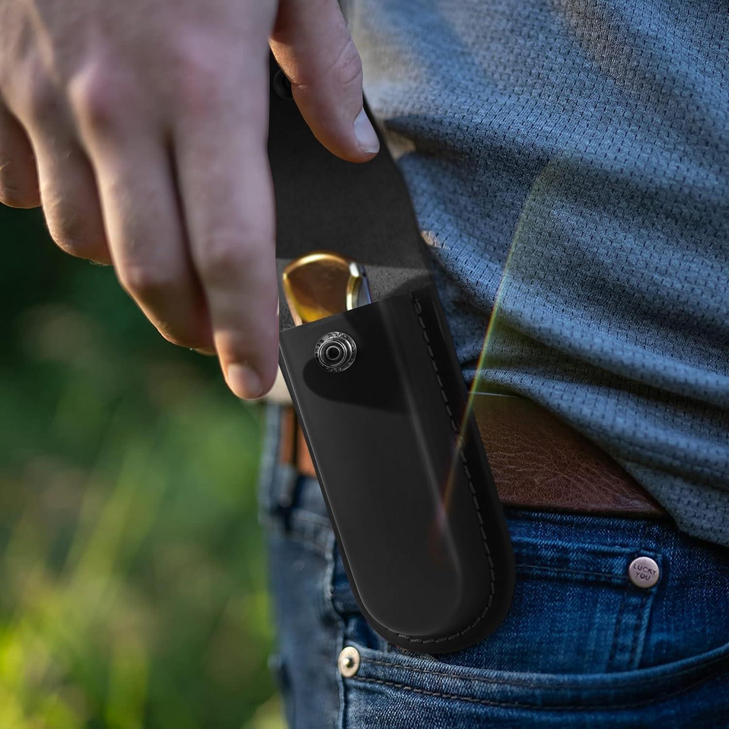 Funda de Cuchillo de Piel A.I.FORCE para Cuchillos de 10.16 cm