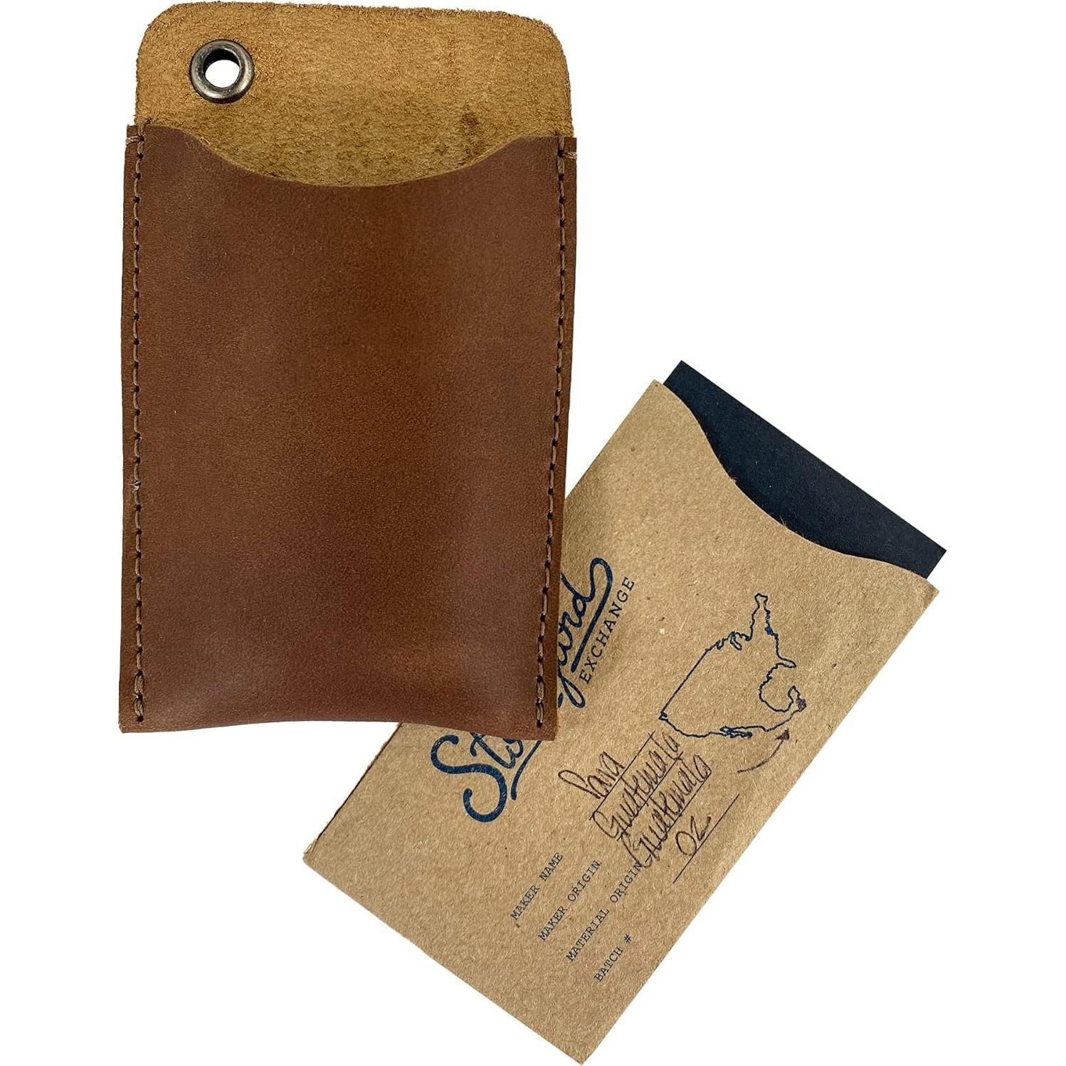 Funda de bolsillo EDC Hide & Drink en cuero de grano completo