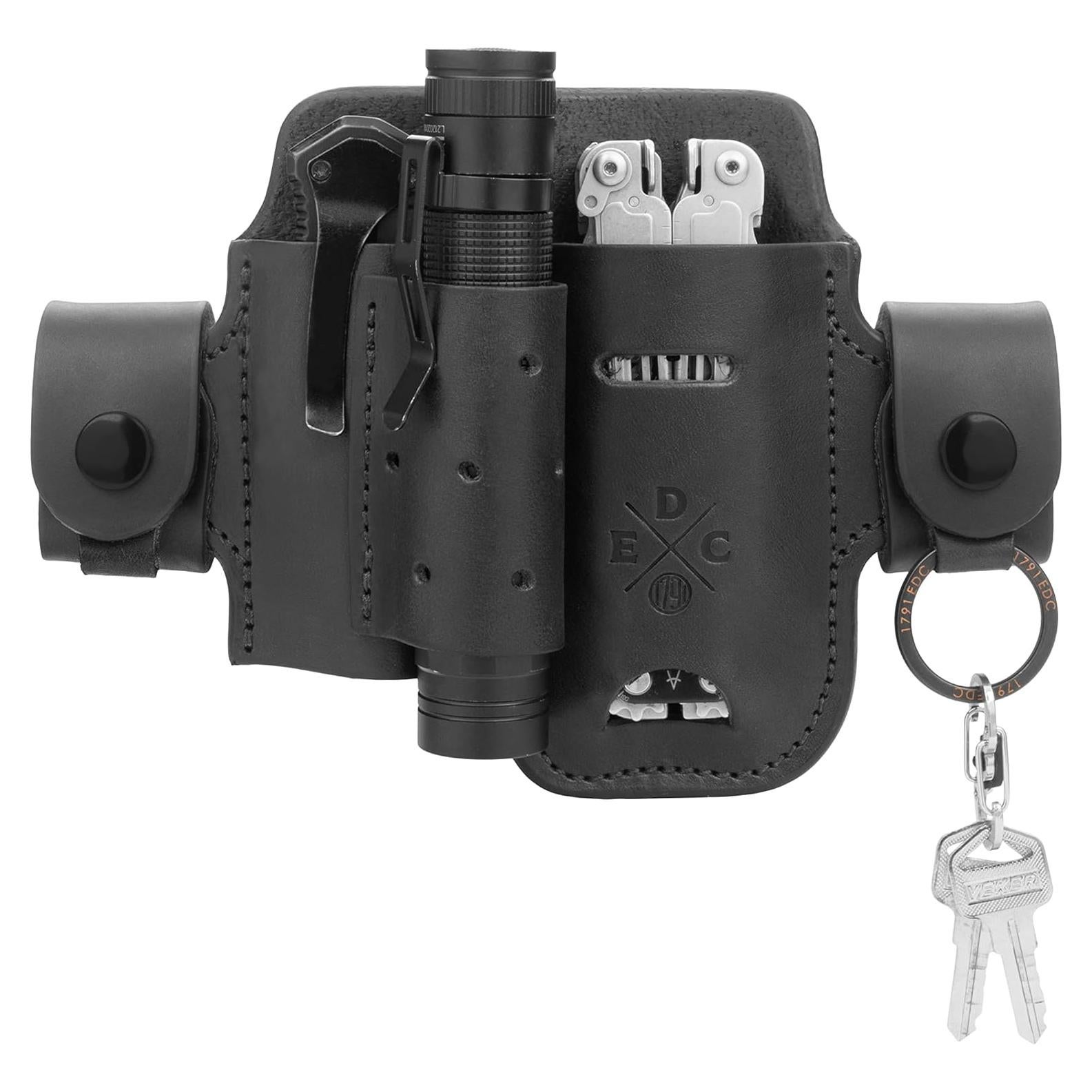 Funda de Cuero EDC 1791 para Multiherramienta y Linterna