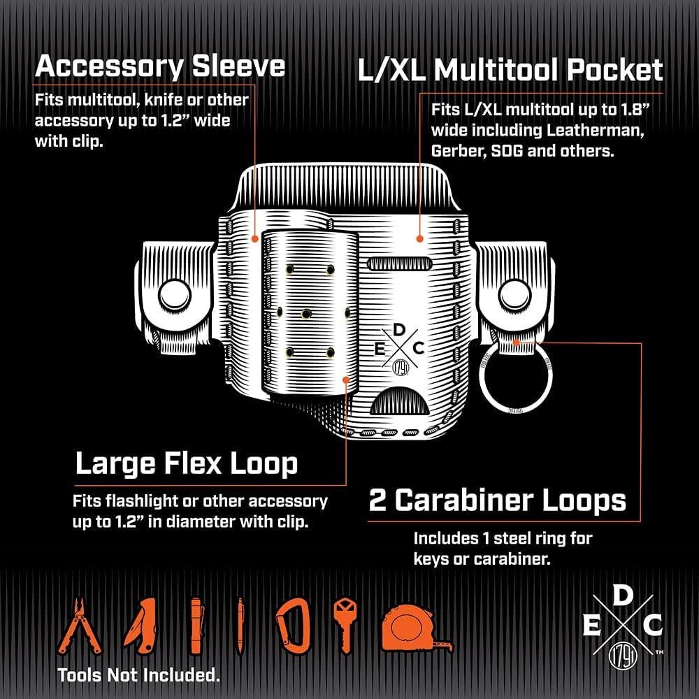Funda de Cuero EDC 1791 para Multiherramienta y Linterna