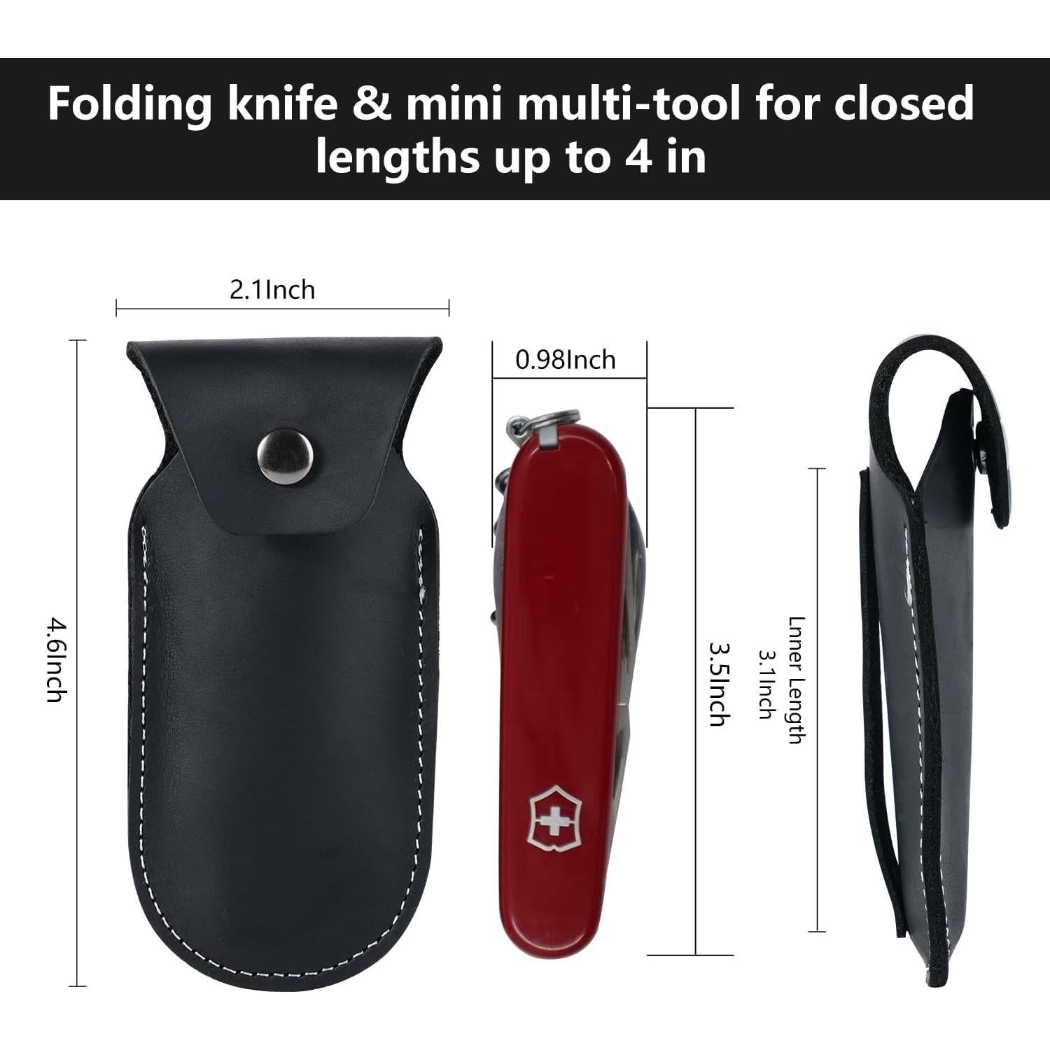 Funda de cuero para cuchillo plegable Biobasedon 10 cm