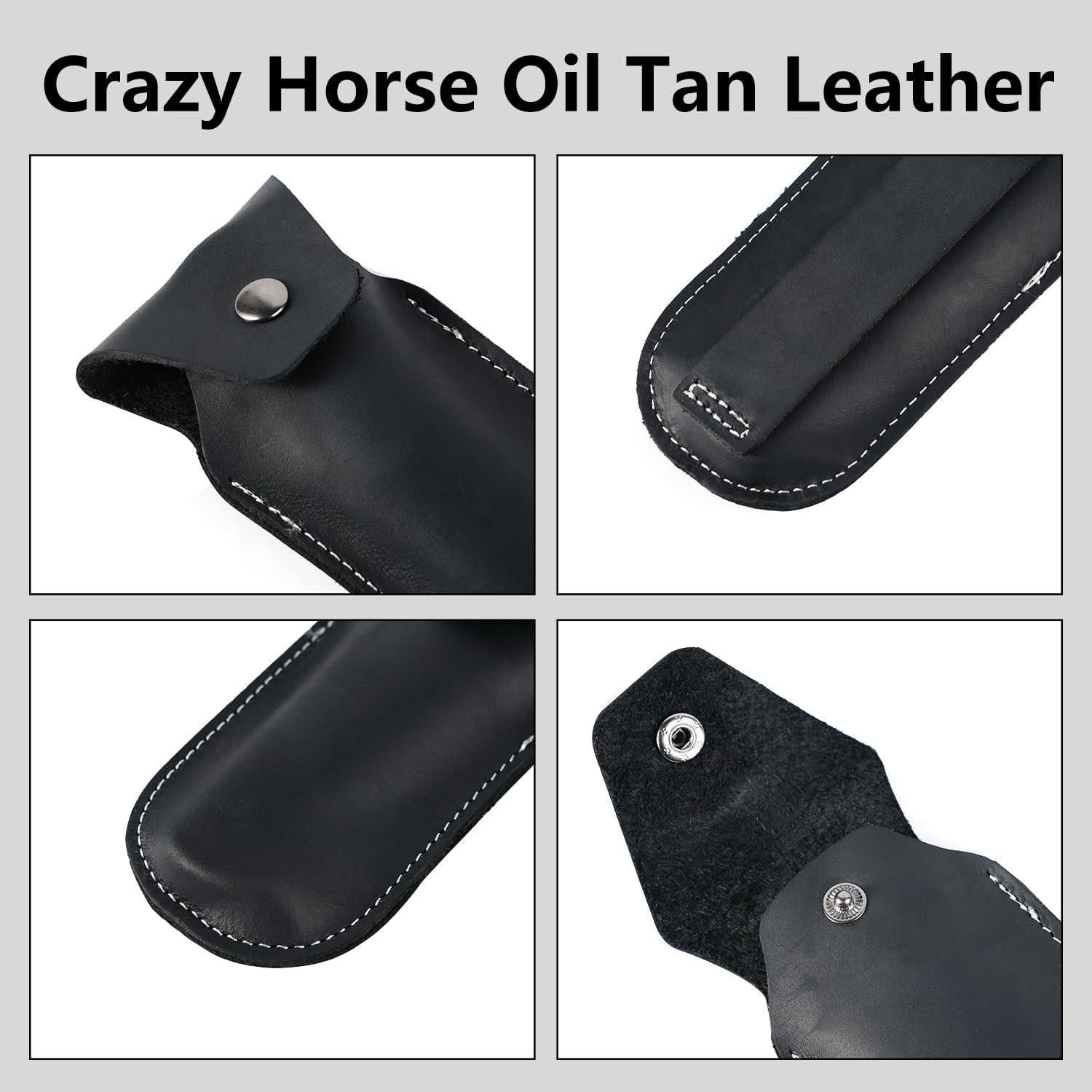 Funda de cuero para cuchillo plegable Biobasedon 10 cm