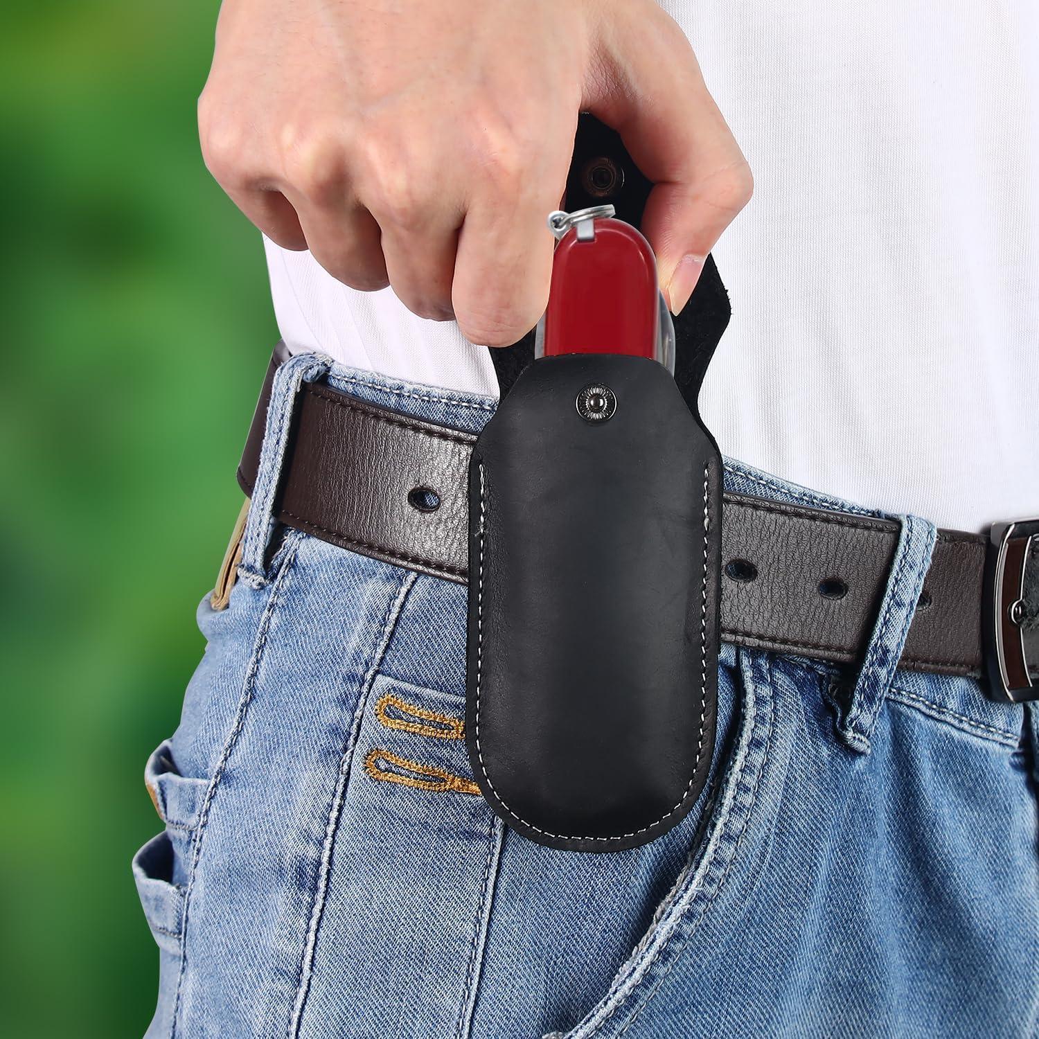 Funda de cuero para cuchillo plegable Biobasedon 10 cm